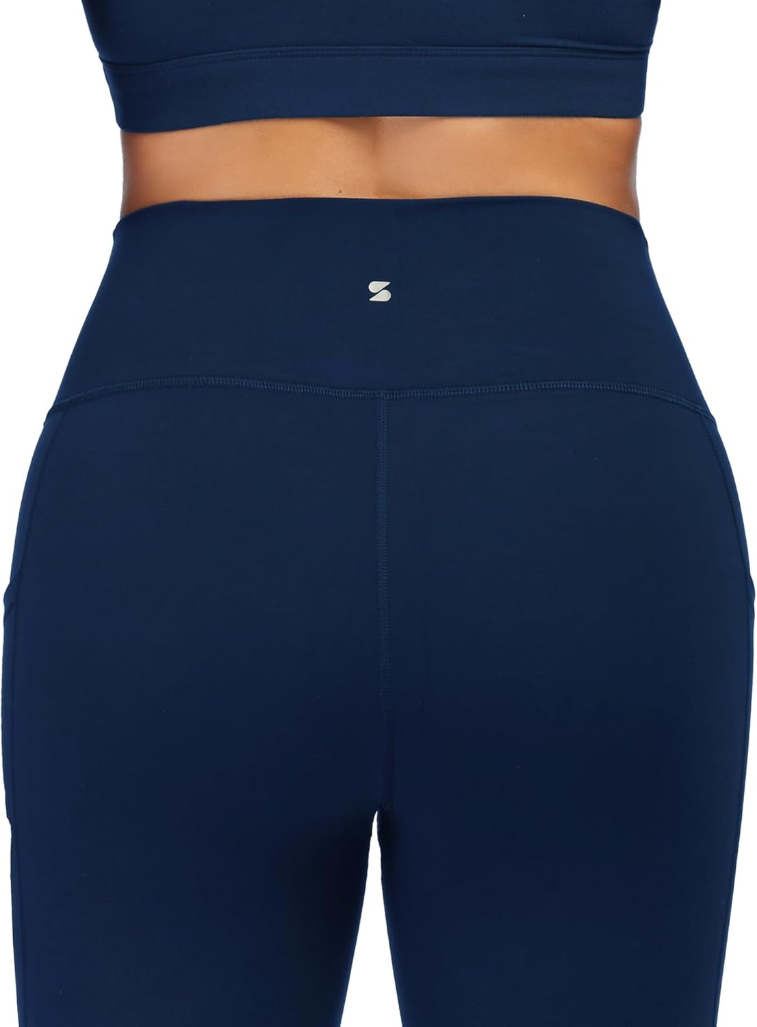 Stelle High Waisted Yoga Leggings with Pockets, Buttery Soft Workout Yoga Pants for Women Tummy Control Running Gym(Brushed Buttery Soft-navy)