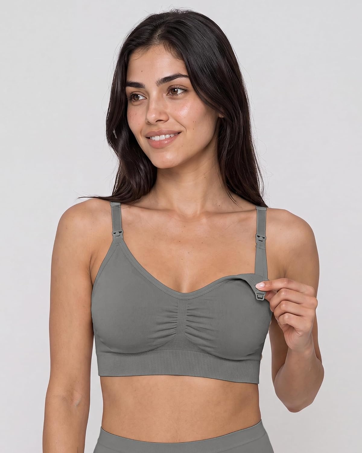 Stelle Nursing Bras Maternity Bralette Seamless for Breastfeeding(3 Black+gray+beige)