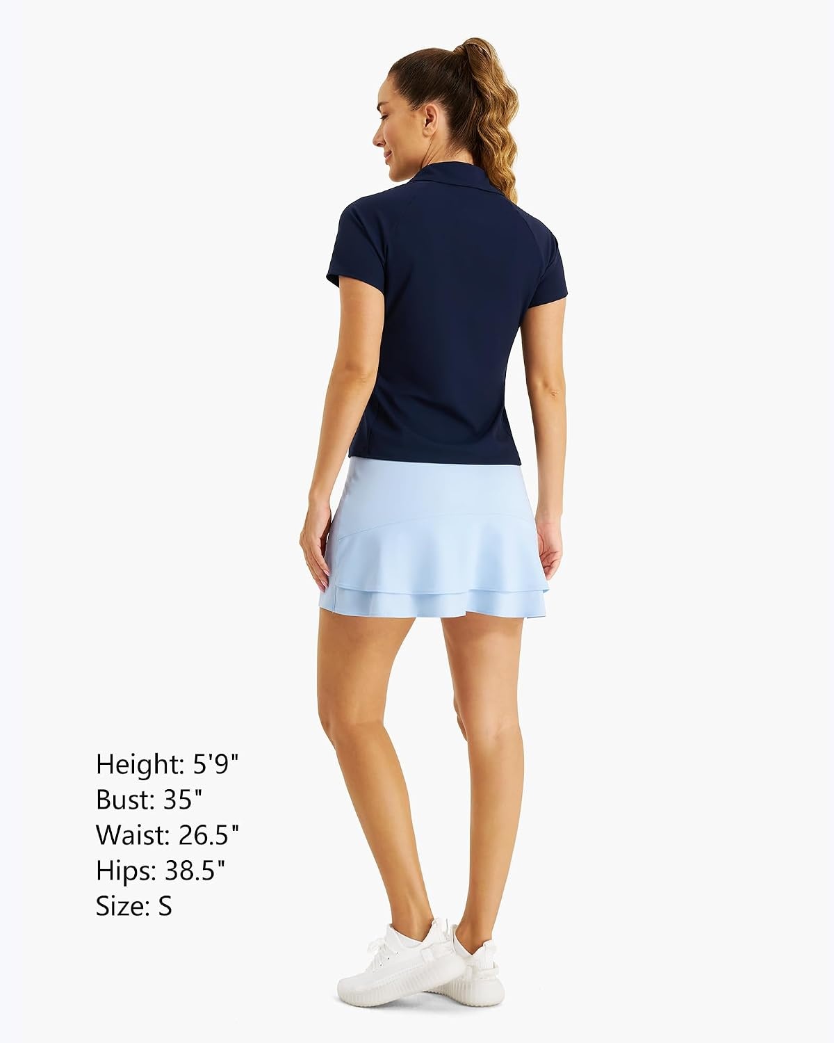 Stelle Women Tennis Skirt Athletic Skort High Waisted Golf Inner Shorts with Pockets Running Sports Pickleball(Light Blue)