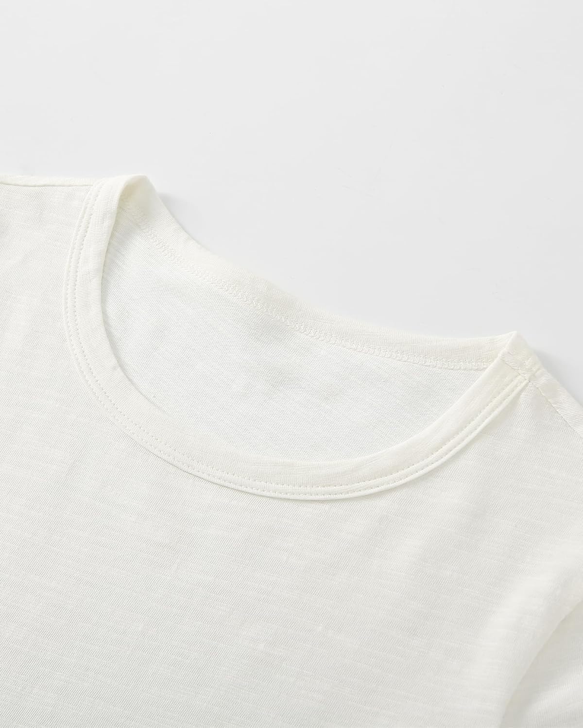 Stelle Womens Modal Soft Crewneck Short Sleeve T Shirts Summer Casual Basic Tops Tees(Creme)