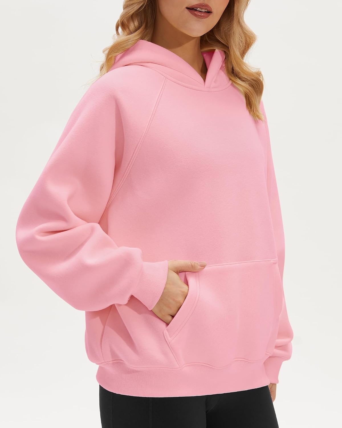 Stelle Women’s Oversized Fleece Hoodies Long Sleeve Casual Sweatshirt(Pink)