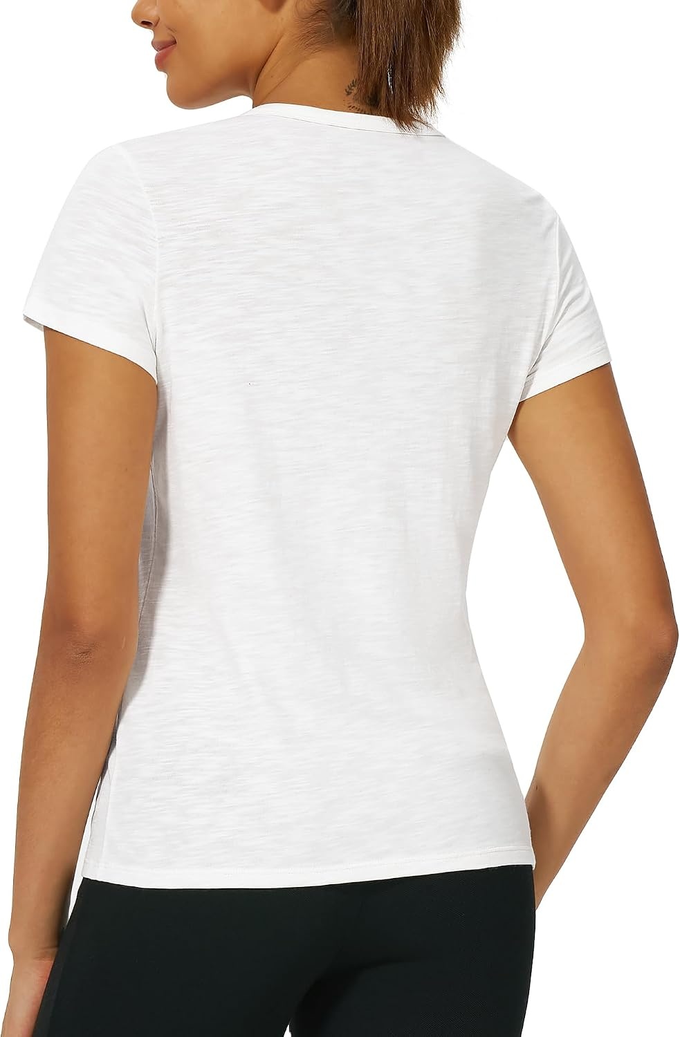 Stelle Womens Modal Soft Crewneck Short Sleeve T Shirts Basic Tees(Off-white)