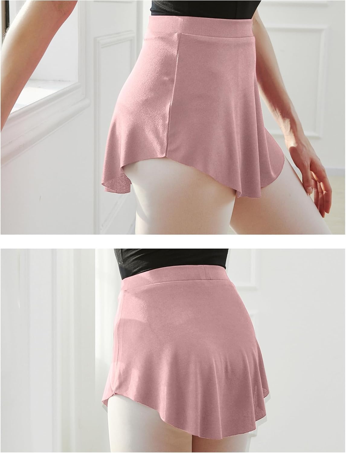 Stelle Ballet Skirt Women Dance Wrap Pull-On Skirts for Adult(Rose Clay)