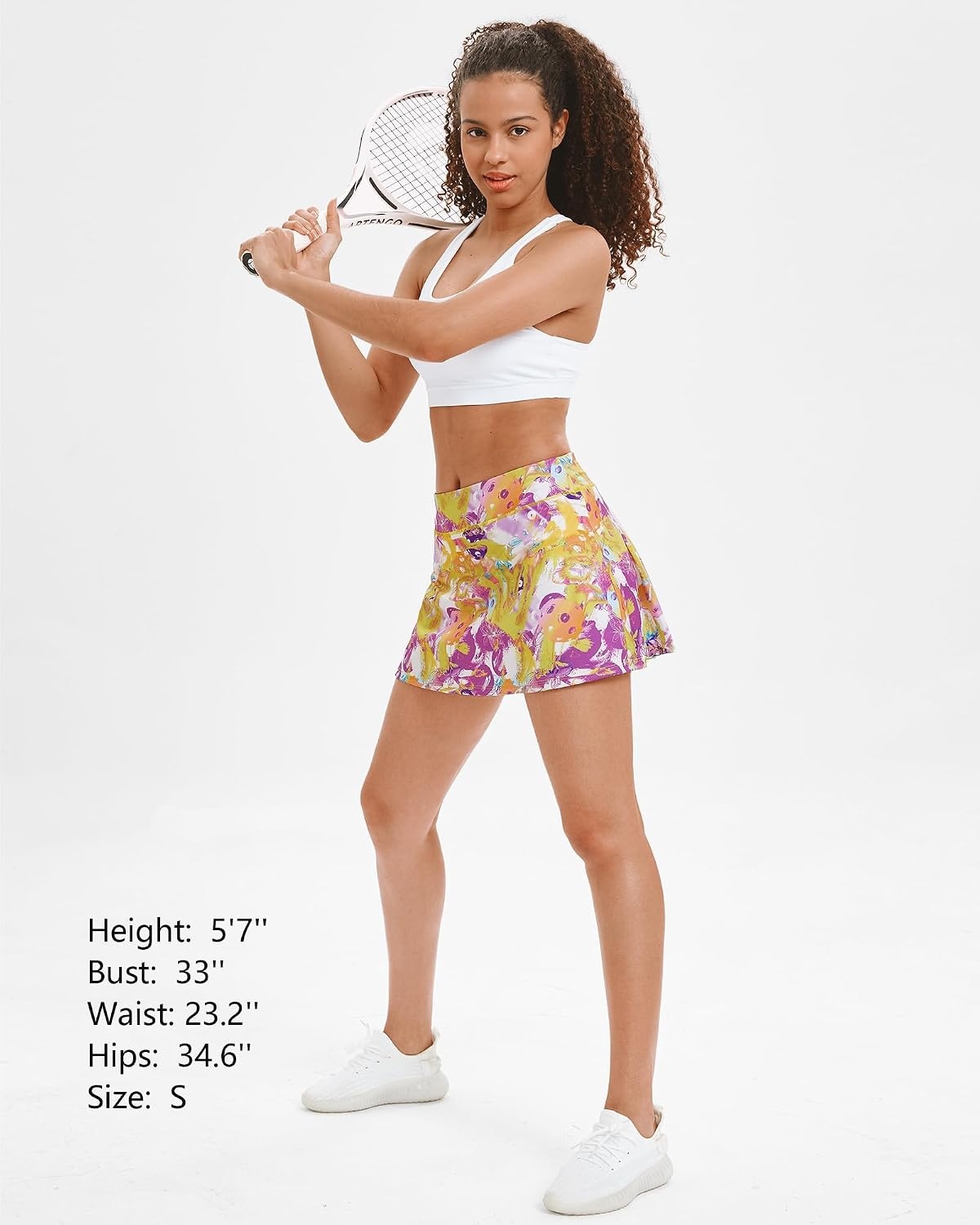 Stelle Women Tennis Skirt High Waisted Athletic Golf Skorts with Pockets | Tummy Control, Built-In Shorts, Deep Pockets, Pleated, Breathable, Lightweight, Tennis, Golf, Pickleball, Running, Workout(Pastel Pickle)