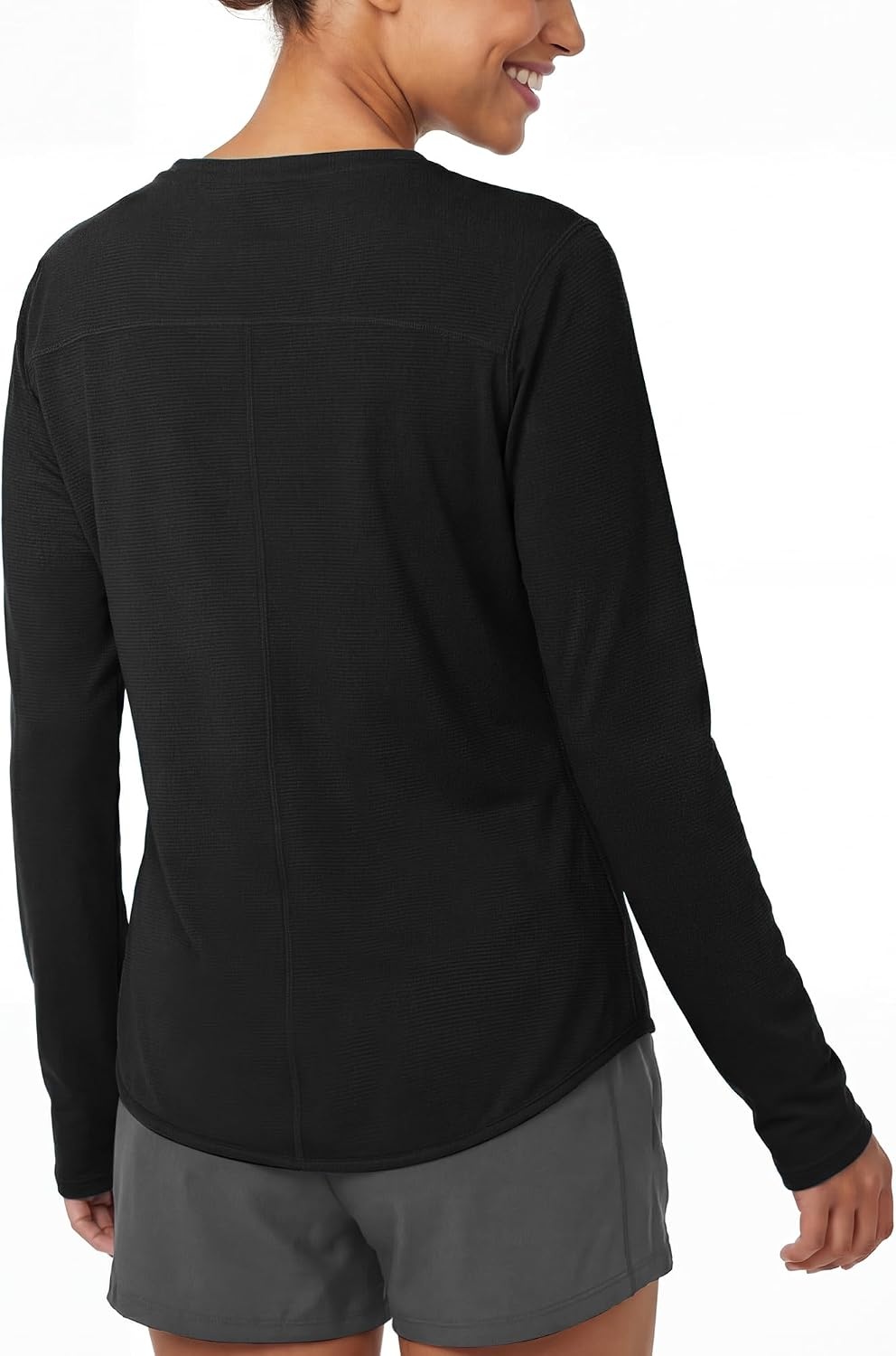 Stelle Women Long Sleeve Workout Tops UPF 50+ UV Protection Running Athletic Shirt Lightweight Quick Dry(Black)