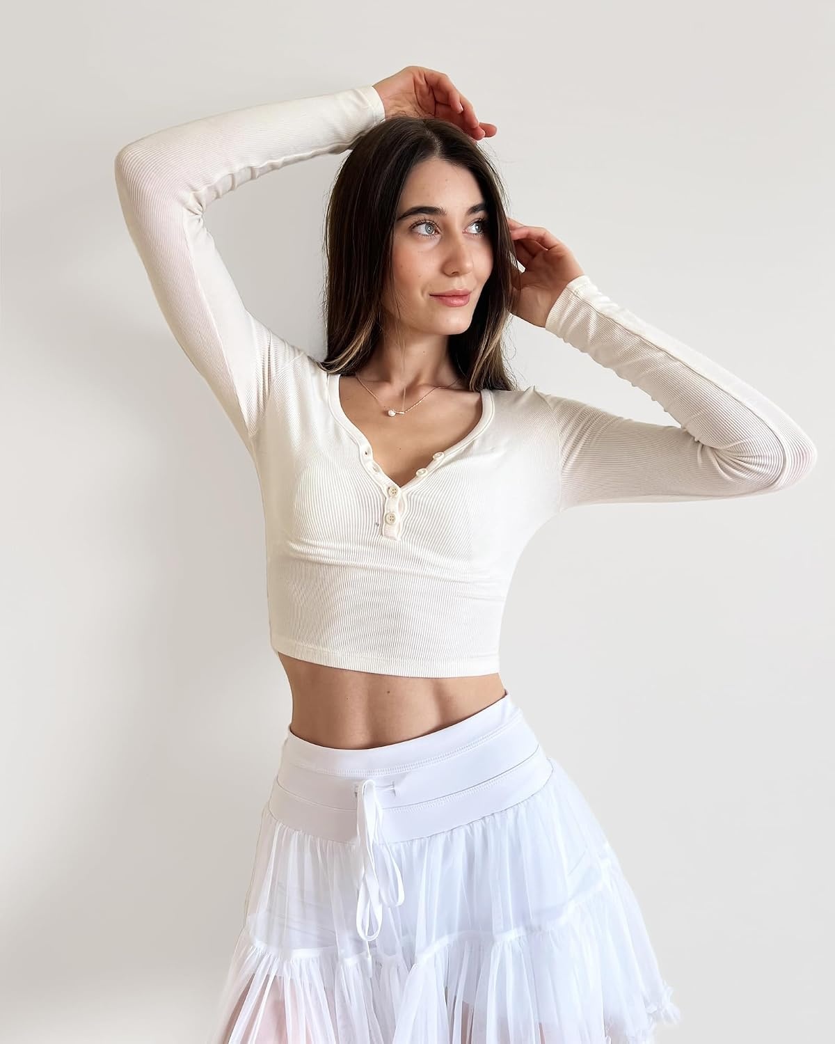 Stelle Womens Tiered Ruffle Tennis Athletic Skirts with Built in Shorts | Tiered ruffle design, Ball pockets, High-rise waistband, Tennis, Pickleball, Golf, Quick dry performance(White)