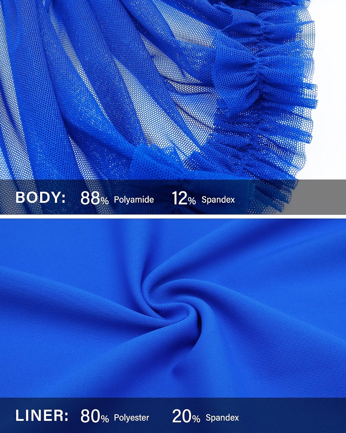 Stelle Womens Tiered Ruffle Tennis Athletic Skirts with Built in Shorts(Sapphire)