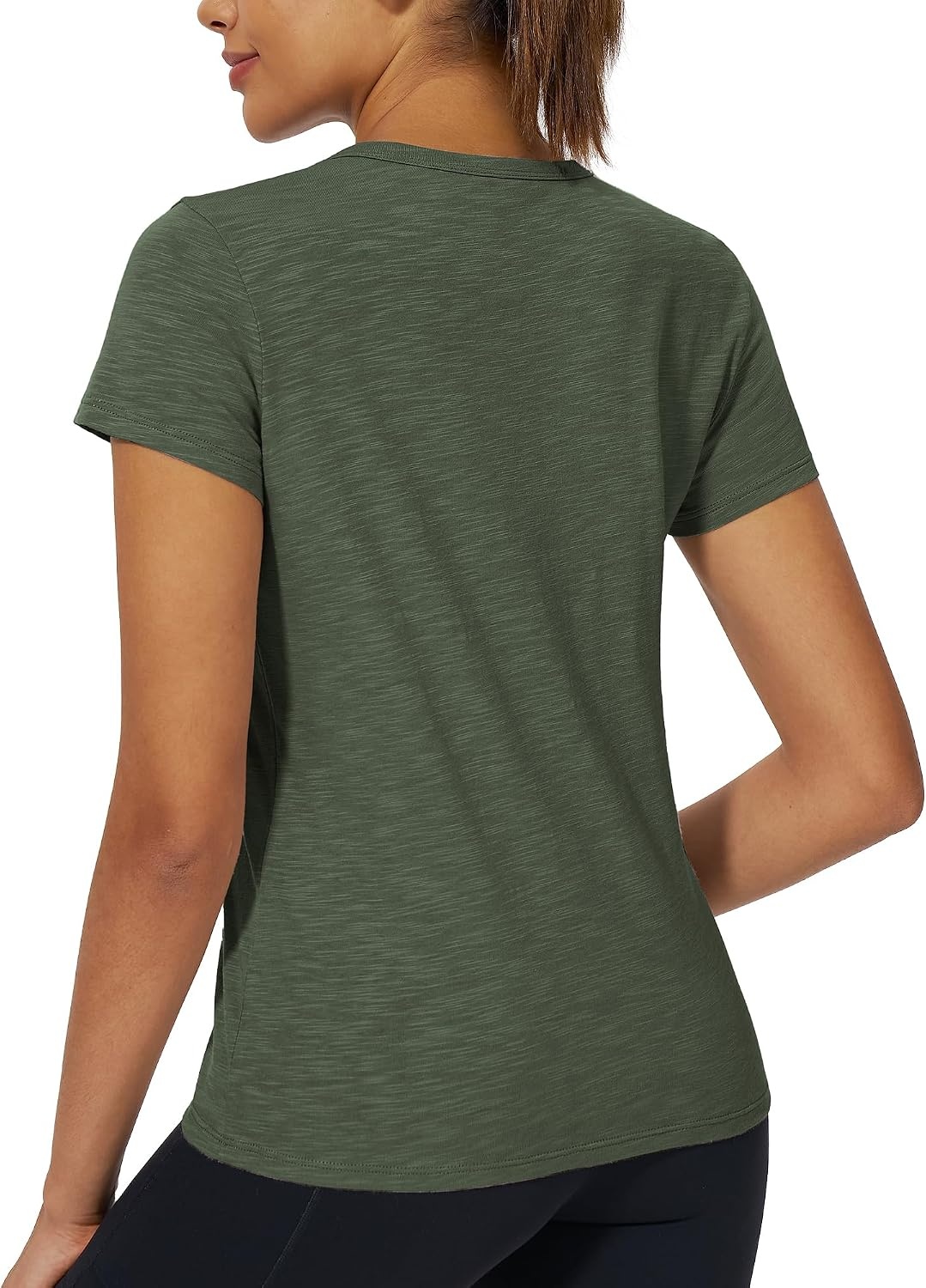 Stelle Womens Modal Soft Crewneck Short Sleeve T Shirts Basic Tees | Breathable,Cotton Blend,Loose Fit,Lightweight,Casual,Layering essential,Streetwear,Summer Outfits(Utility Green)