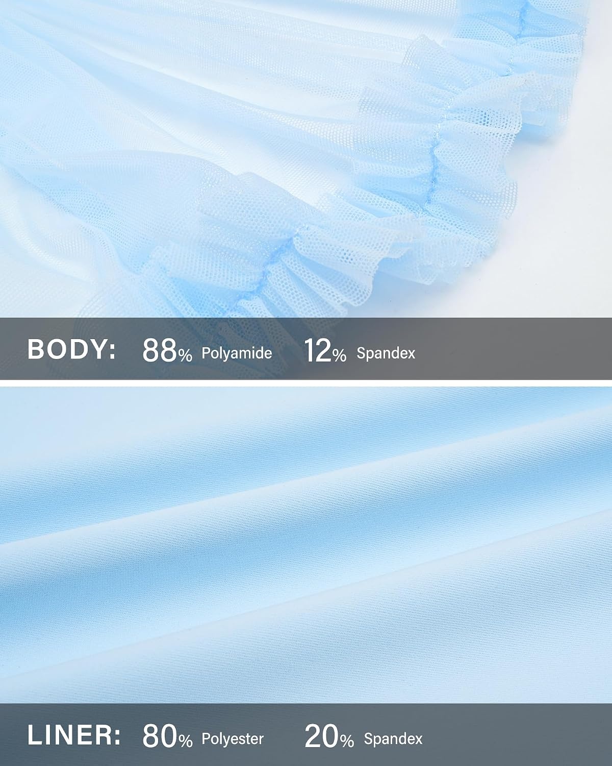 Stelle Women’s High Waist Athletic Skorts with Shorts Pockets Ruffle Hem Flowy Skirts Mini Tiered Short Skirt Casual Summer(Light Blue)