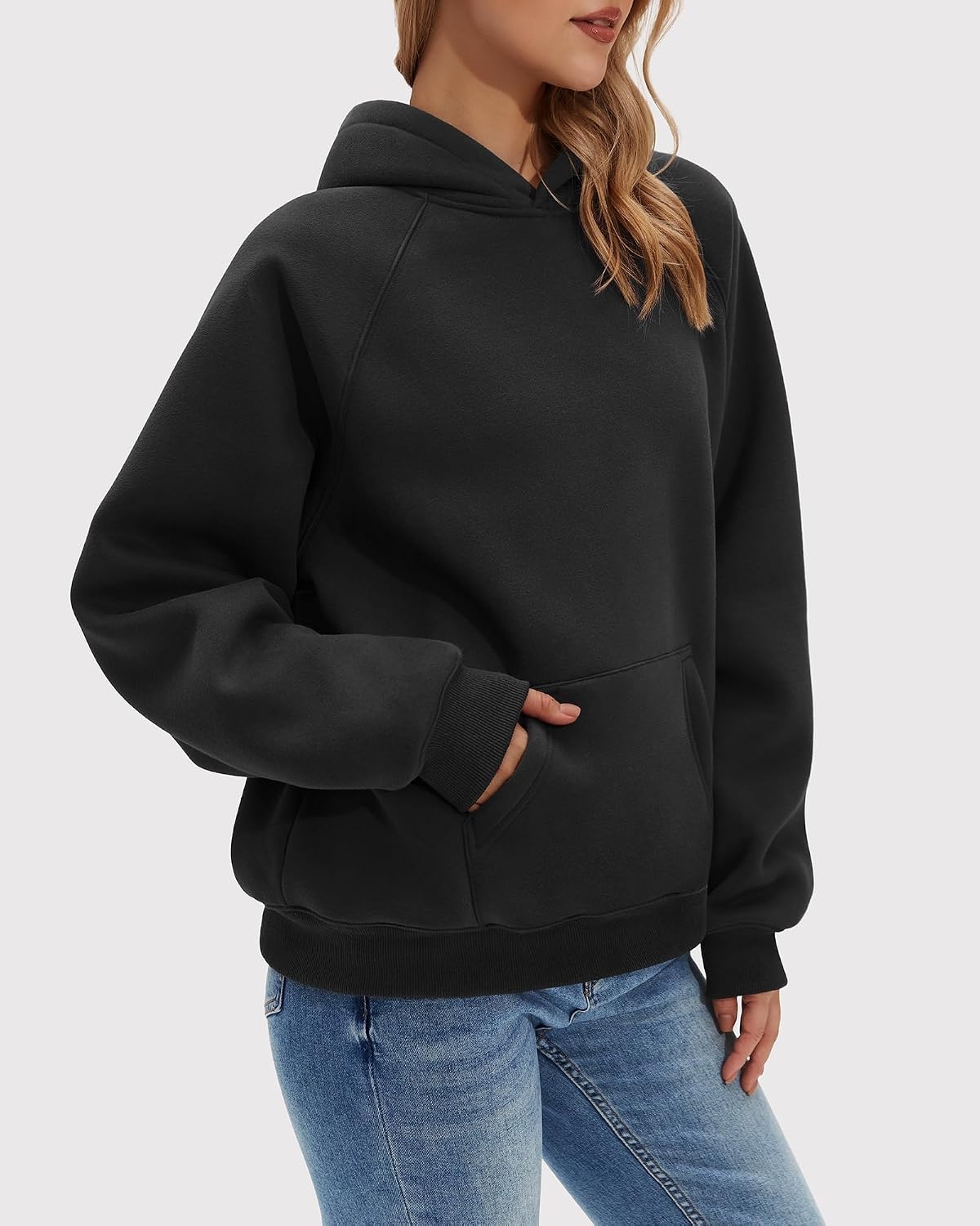 Stelle Women’s Oversized Fleece Hoodies Long Sleeve Casual Sweatshirt | Cozy Loose Fit Ultra Soft Fleece Pullover Offers Effortless Style for 2026 Fall and Winter Everyday Layering(Black)