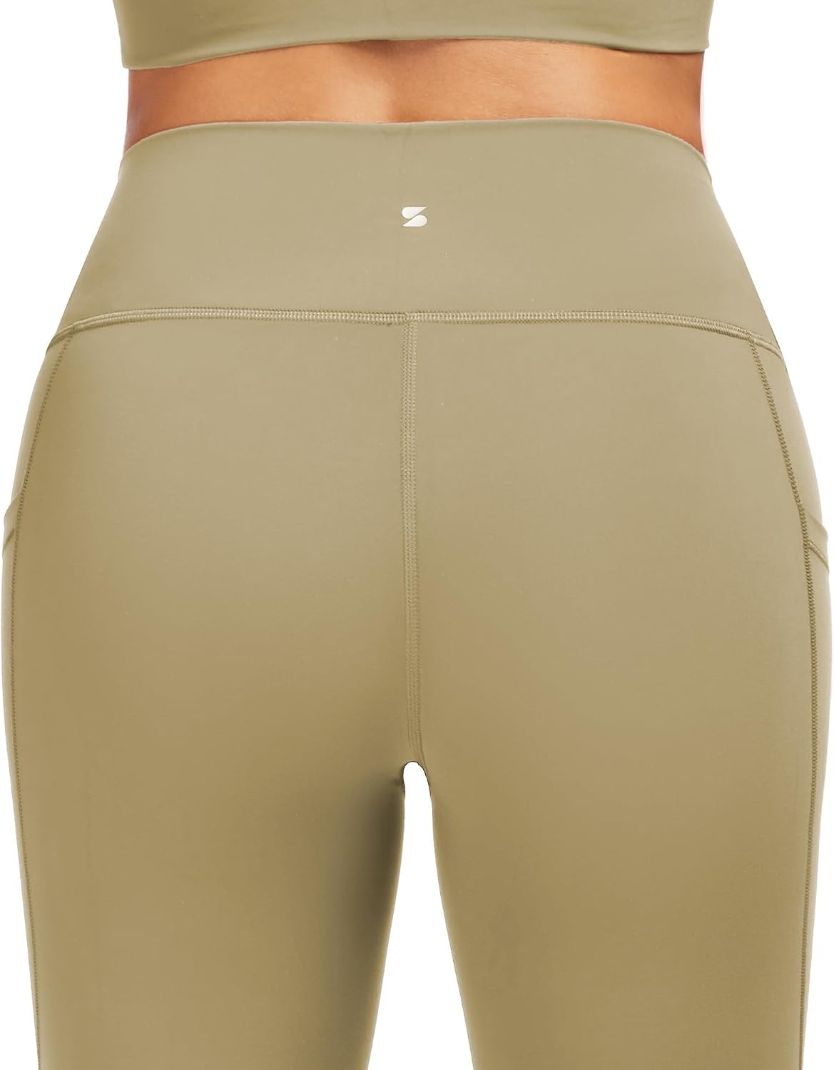 Stelle High Waisted Yoga Leggings with Pockets, Buttery Soft Workout Yoga Pants for Women Tummy Control Running Gym(Brushed Buttery Soft-stone)