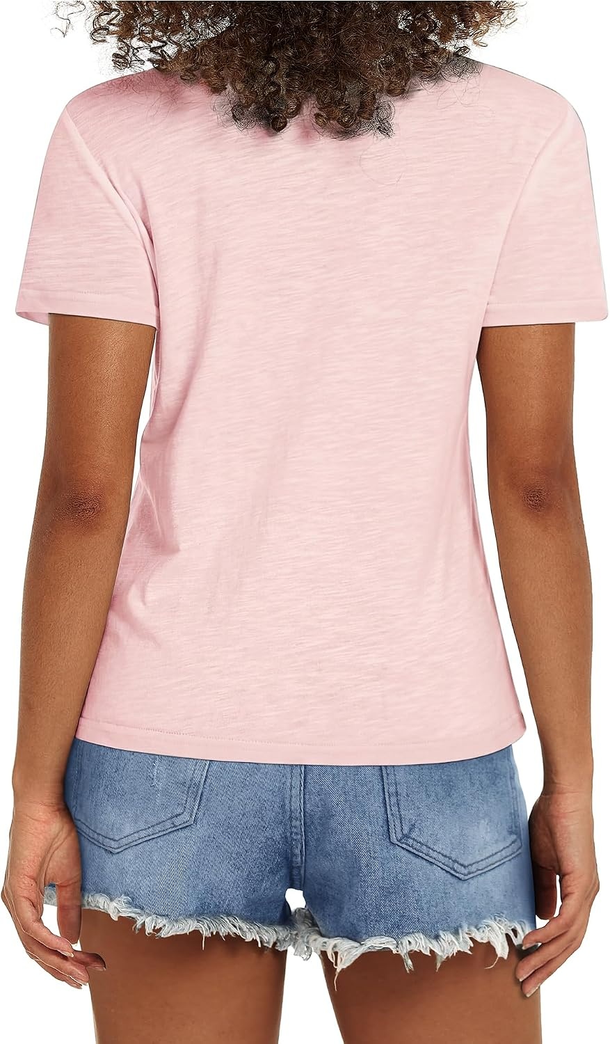 Stelle Womens Cotton T Shirts Comfort Soft Casual Everyday Modal Tops | Breathable fabric, Relaxed fit, Short sleeves, Layering essential, Lounge, Travel, Machine washable(Light Pink)