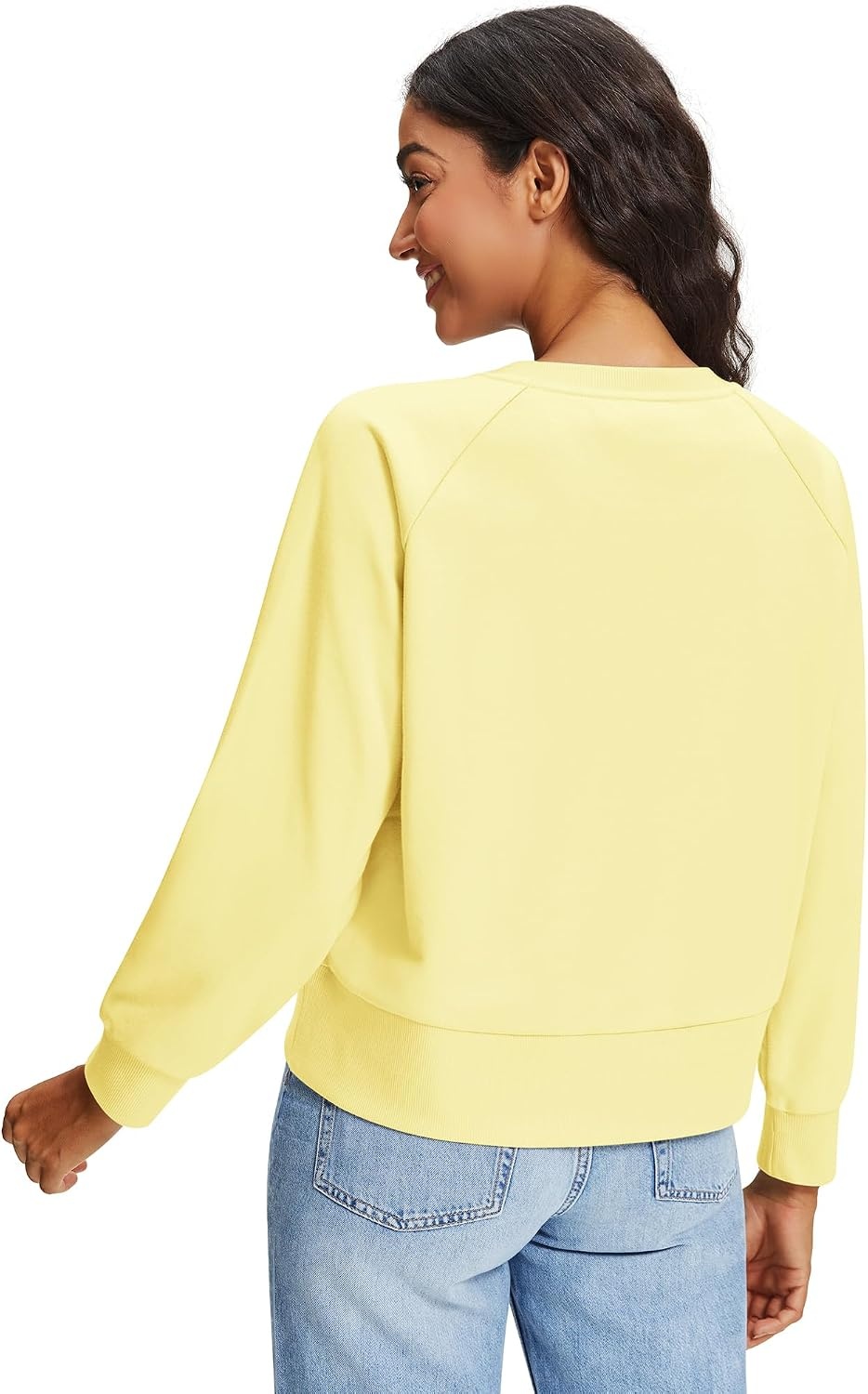 Stelle Women’s Raglan Crewneck Sweatshirt Relaxed Fit Casual Everyday | Soft fleece lining, Raglan sleeves, Ribbed cuffs, Layering essential, Lounge, Travel, Streetwear(A-pina Colada)