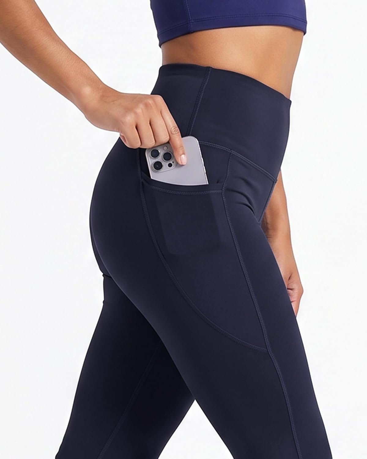 Stelle Flare Yoga Pants with Pockets for Women High Waisted Bootcut Flared Leggings(Indigo)