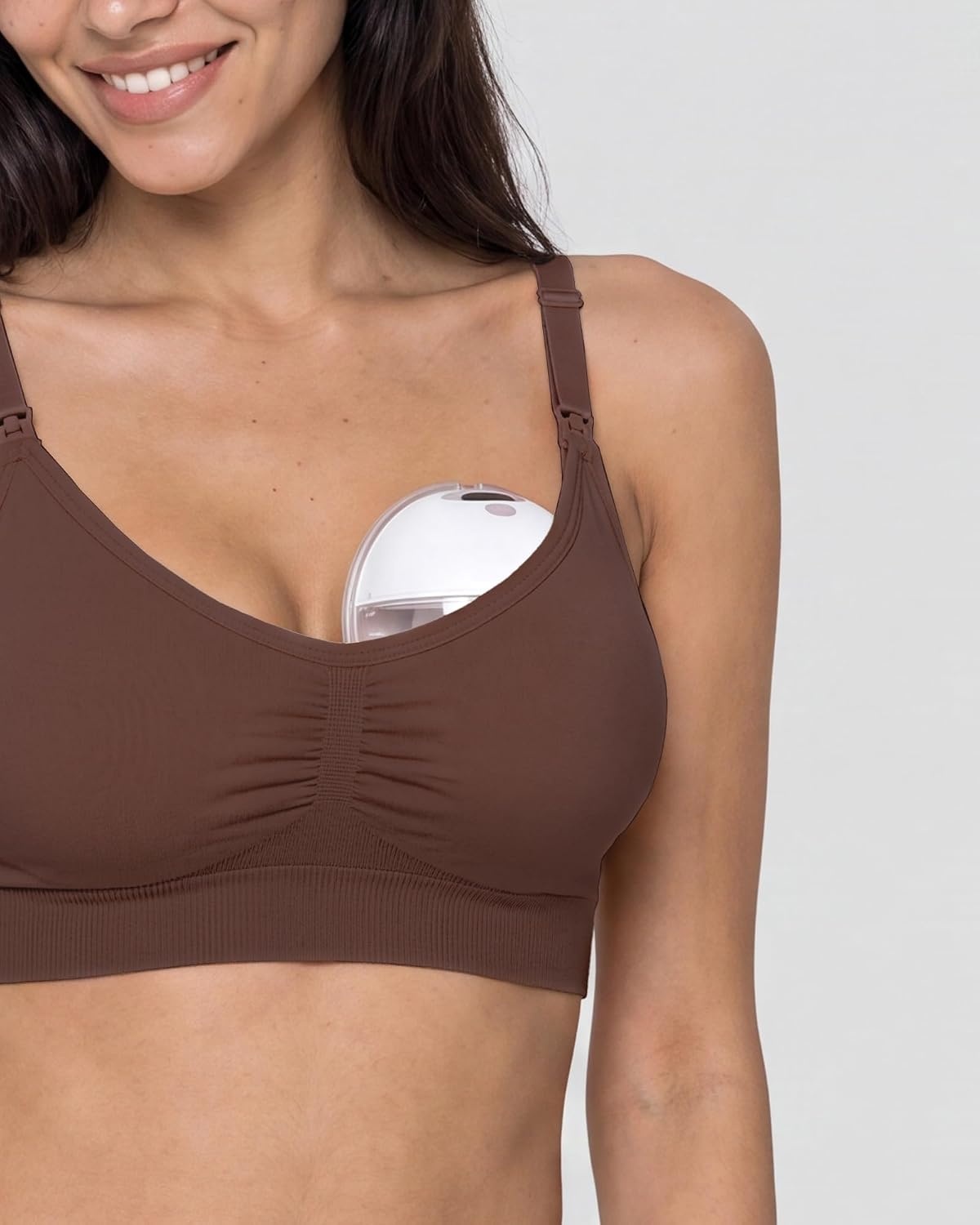 Stelle Nursing Bras Maternity Bralette Seamless for Breastfeeding(3 Pack Cocoa)