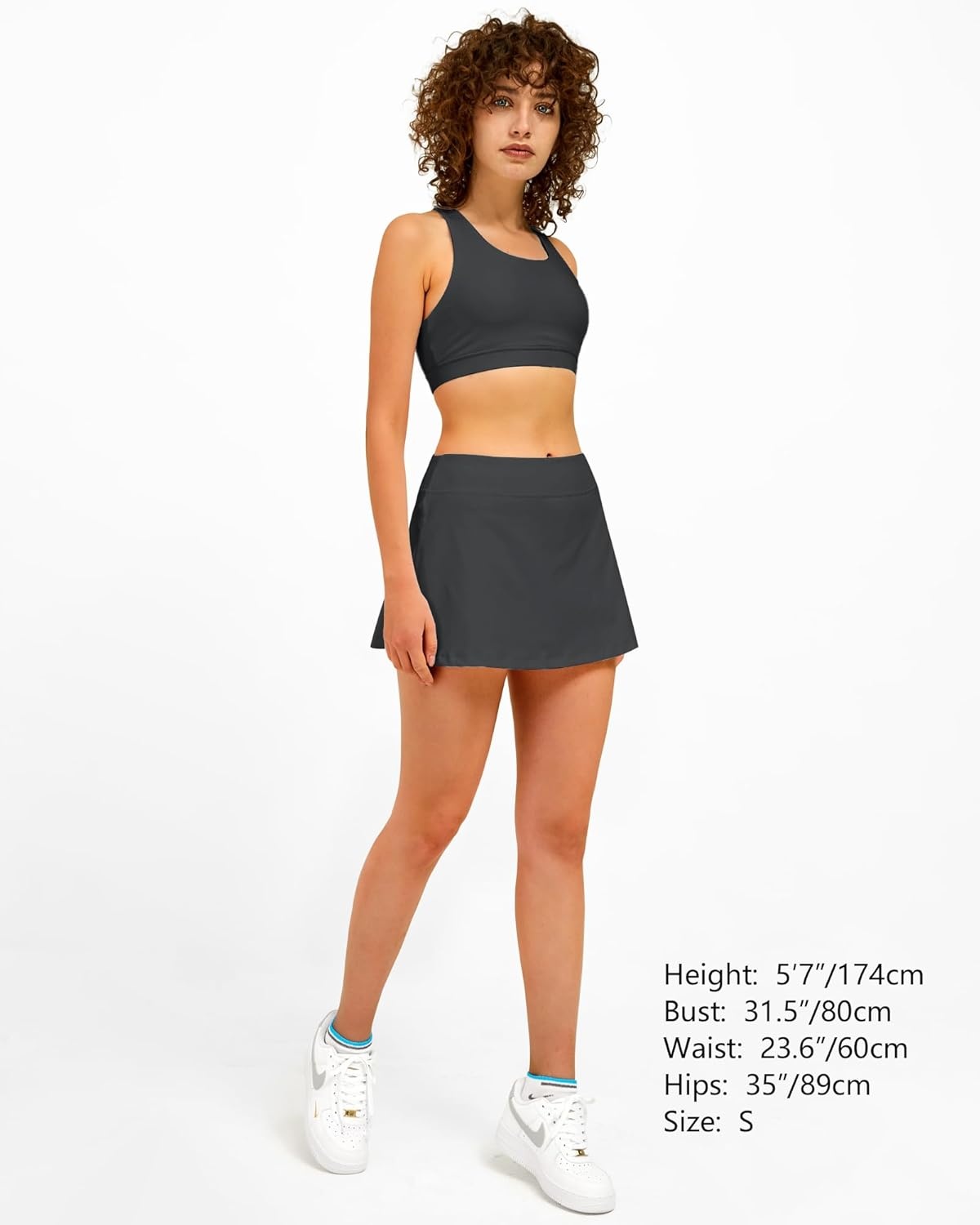 Stelle Women Tennis Skirt Golf Skorts Athletic High Waisted with Pockets Inner Shorts Sport Workout Pleated Pickleball(Grey)