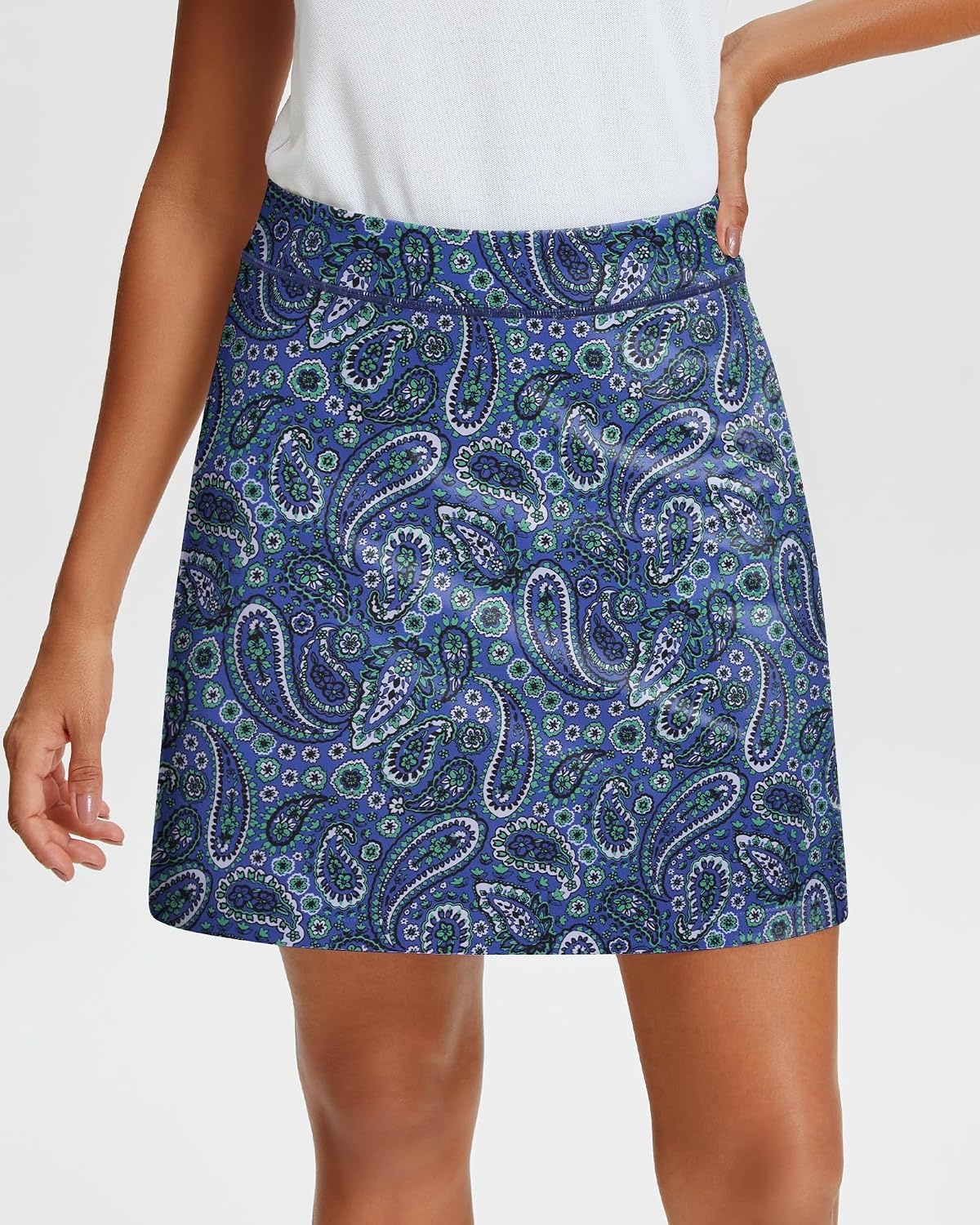 Stelle Women’s Athletic Skorts 17″ Golf Skirts Inner Shorts Tennis Skort with 2 Pockets Running Sports Pickleball Skirt(Ornate Paisley Print)