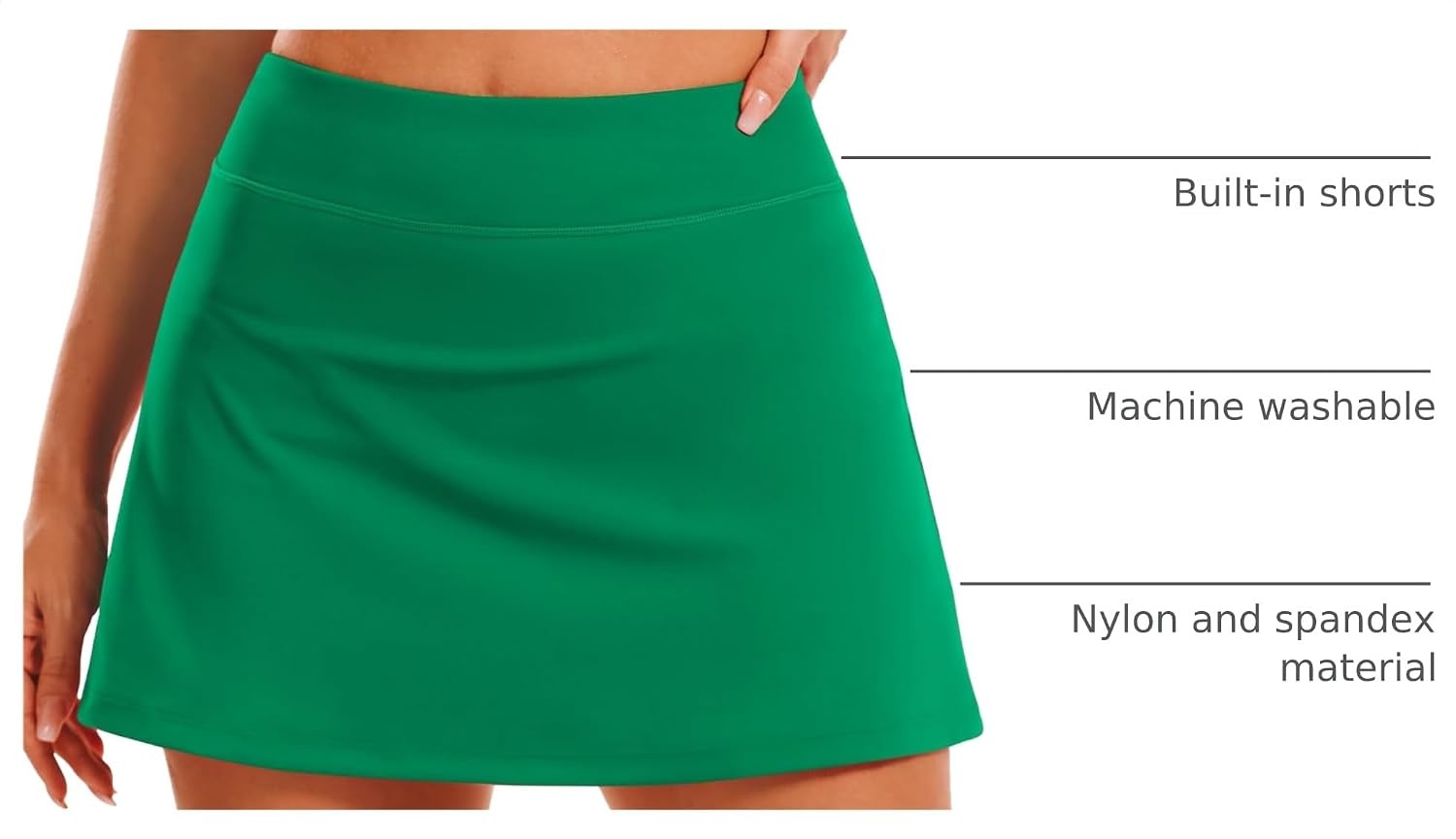 Stelle Women Tennis Skirt High Waisted Athletic Golf Skorts with Pockets | Tummy Control, Built-In Shorts, Deep Pockets, Pleated, Breathable, Lightweight, Tennis, Golf, Pickleball, Running, Workout(Evergreen)
