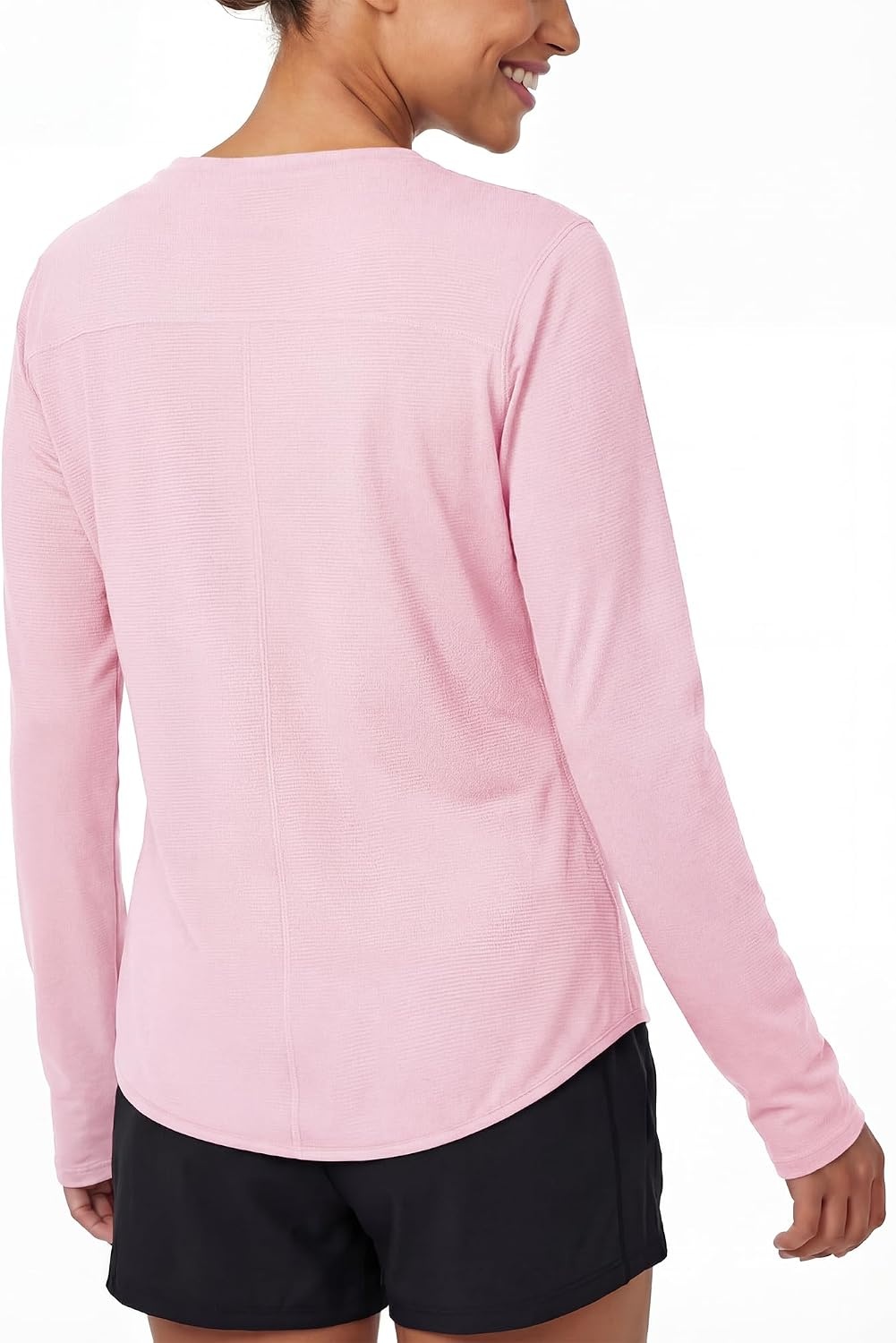 Stelle Women Long Sleeve Workout Tops UPF 50+ UV Protection Running Athletic Shirt Lightweight Quick Dry(Petal Pink)