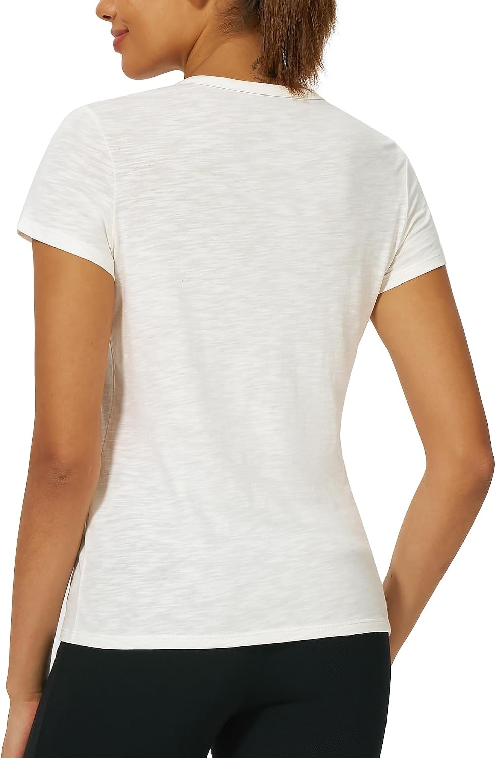 Stelle Womens Modal Soft Crewneck Short Sleeve T Shirts Basic Tees(Creme)