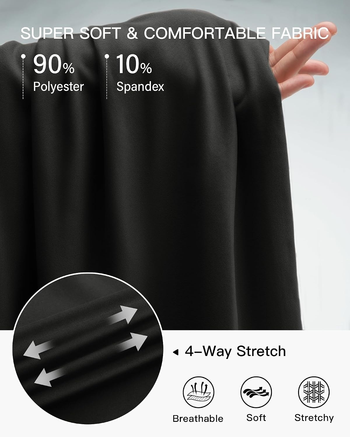 Stelle Women’s Wide Leg Lounge Pants Soft Stretch Casual Travel Wear | Elastic waistband, Relaxed fit, Breathable fabric, Yoga, Lounge, Vacation, Everyday comfort(A-black)