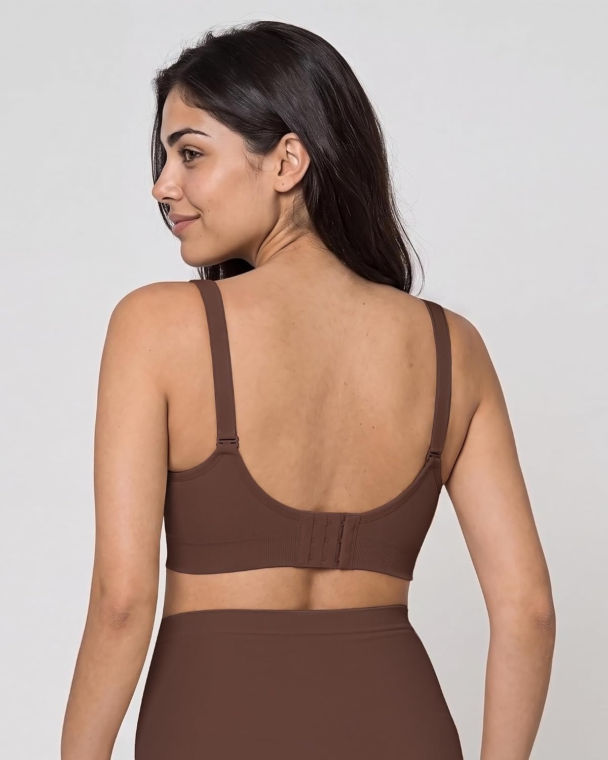 Stelle Nursing Bras Maternity Bralette Seamless for Breastfeeding | Removable pads, Soft stretch fabric, One-hand clips, Pregnancy, Postpartum, Everyday comfort(1 Pack Cocoa)