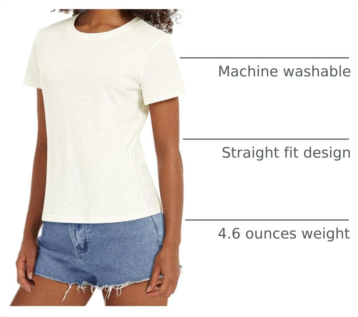 Stelle Womens Cotton T Shirts Comfort Soft Casual Everyday Modal Tops(Creme)