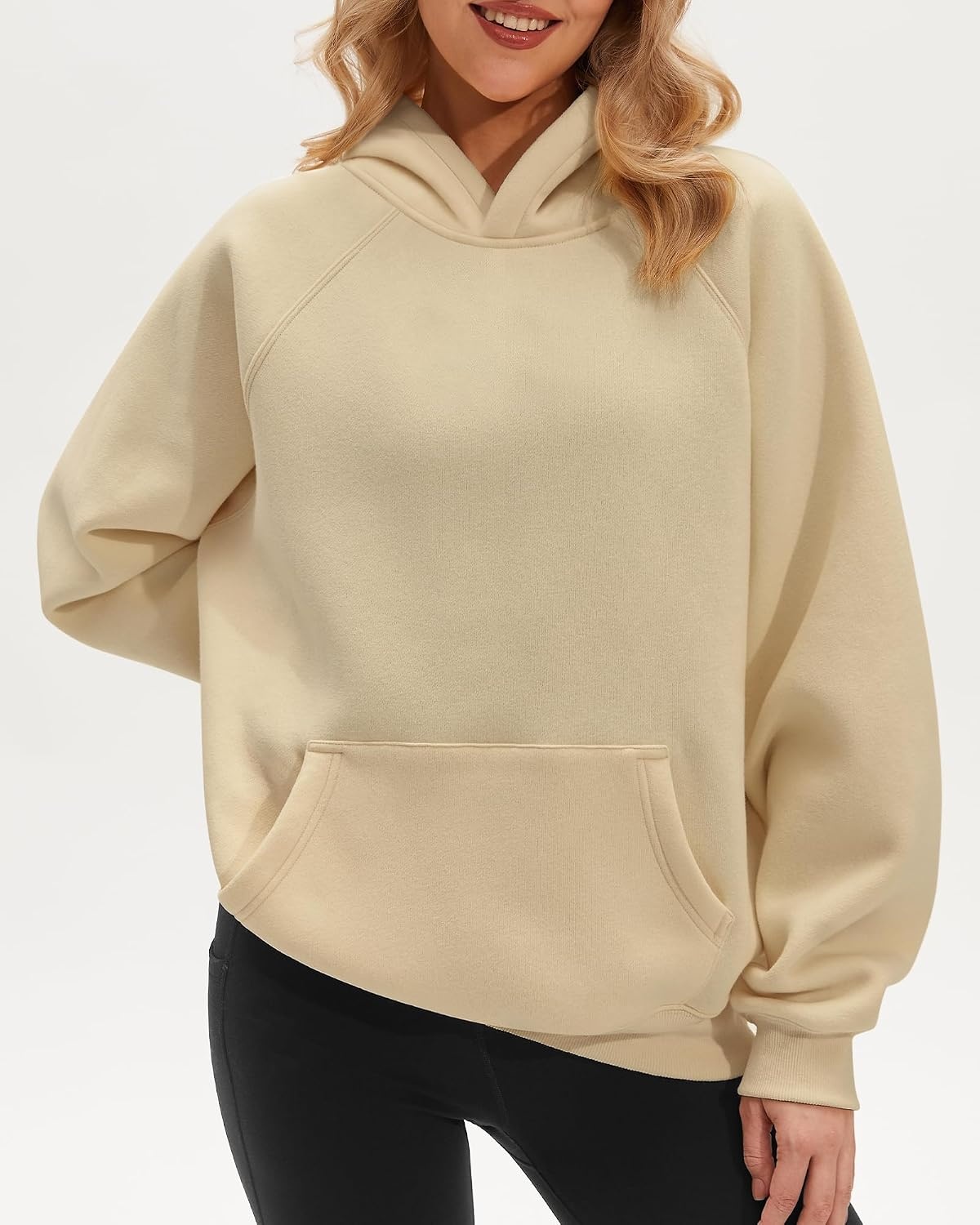 Stelle Women’s Oversized Fleece Hoodies Long Sleeve Casual Sweatshirt | Cozy Loose Fit Ultra Soft Fleece Pullover Offers Effortless Style for 2026 Fall and Winter Everyday Layering(Beige)