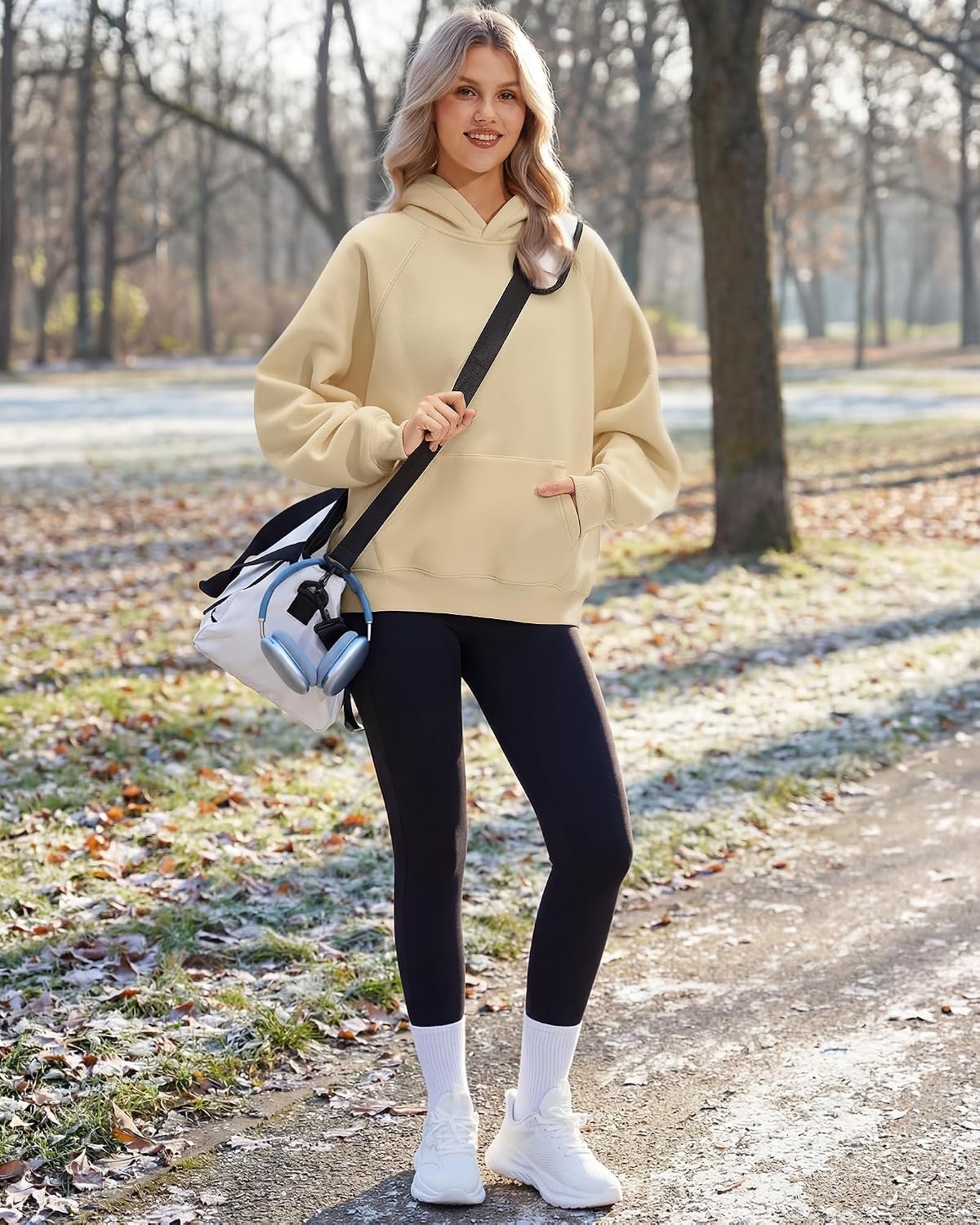Stelle Women’s Oversized Fleece Hoodies Long Sleeve Casual Sweatshirt | Cozy Loose Fit Ultra Soft Fleece Pullover Offers Effortless Style for 2026 Fall and Winter Everyday Layering(Beige)