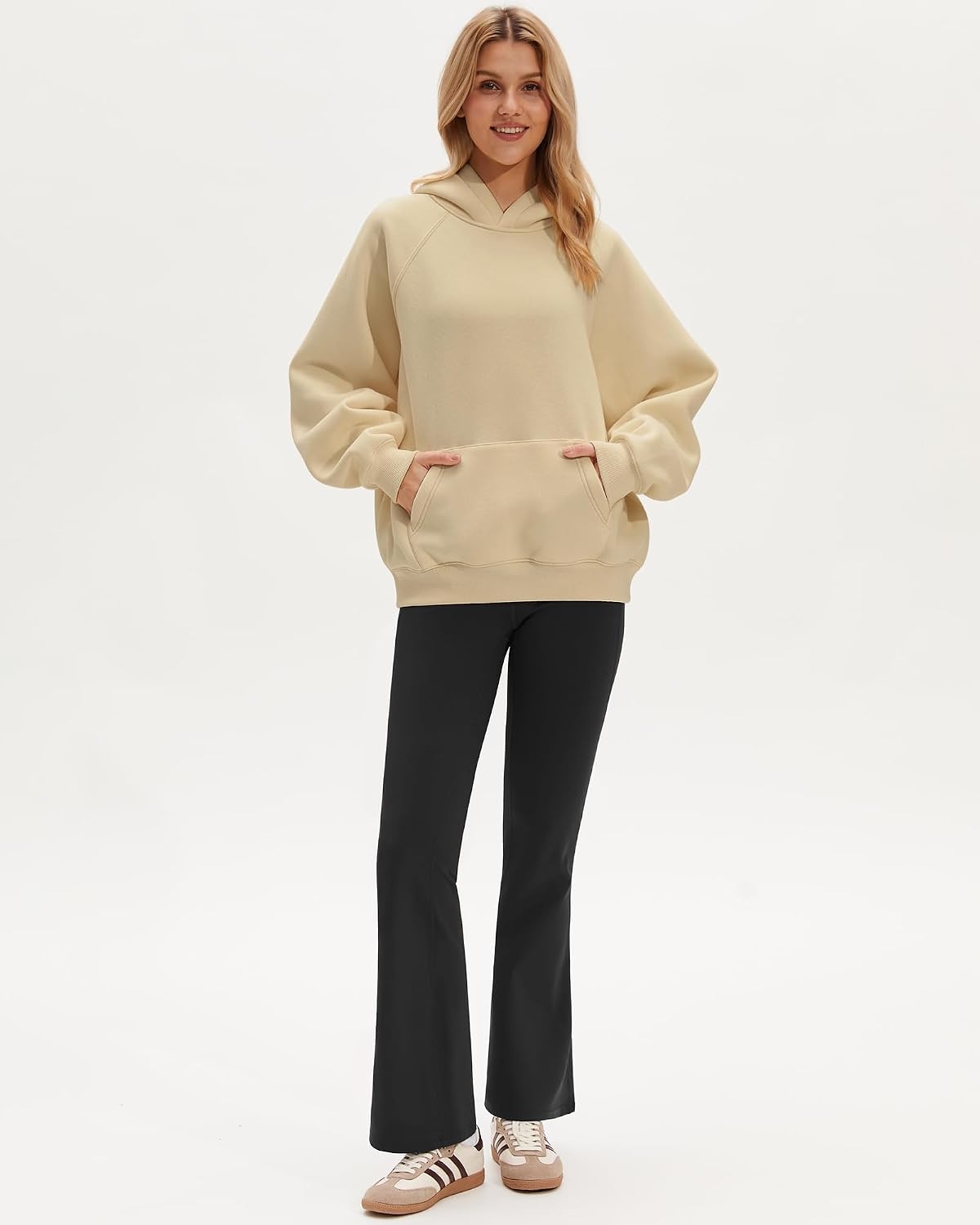 Stelle Women’s Oversized Fleece Hoodies Long Sleeve Casual Sweatshirt | Cozy Loose Fit Ultra Soft Fleece Pullover Offers Effortless Style for 2026 Fall and Winter Everyday Layering(Beige)