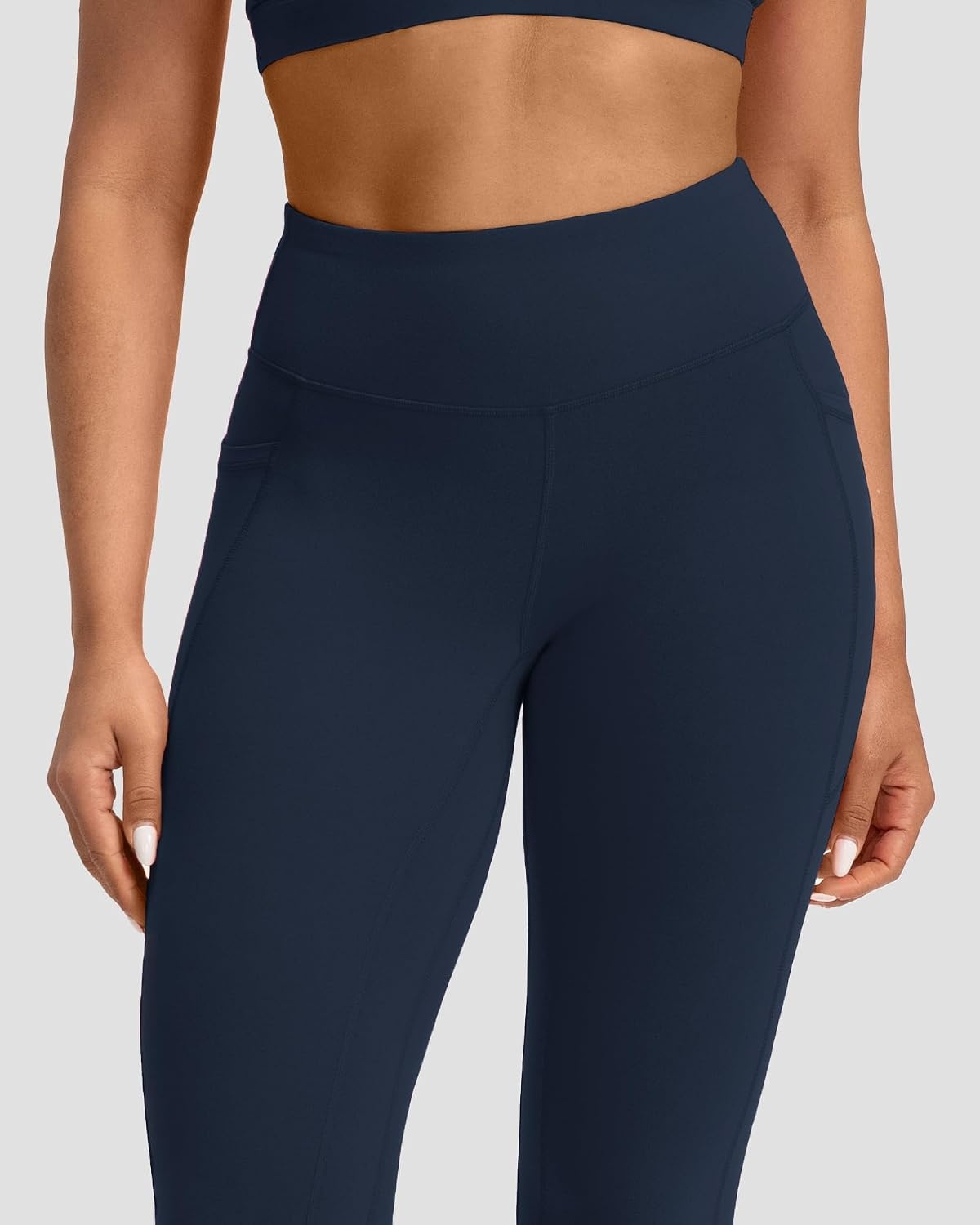 Stelle Leggings for Women with Pockets Workout Mid Waisted Yoga Pants | Flattering mid-waisted fit, Buttery soft, Four-way stretch, Breathable, 2 Side pockets, Fitness, Workout, Active performance(Midnight Blue)