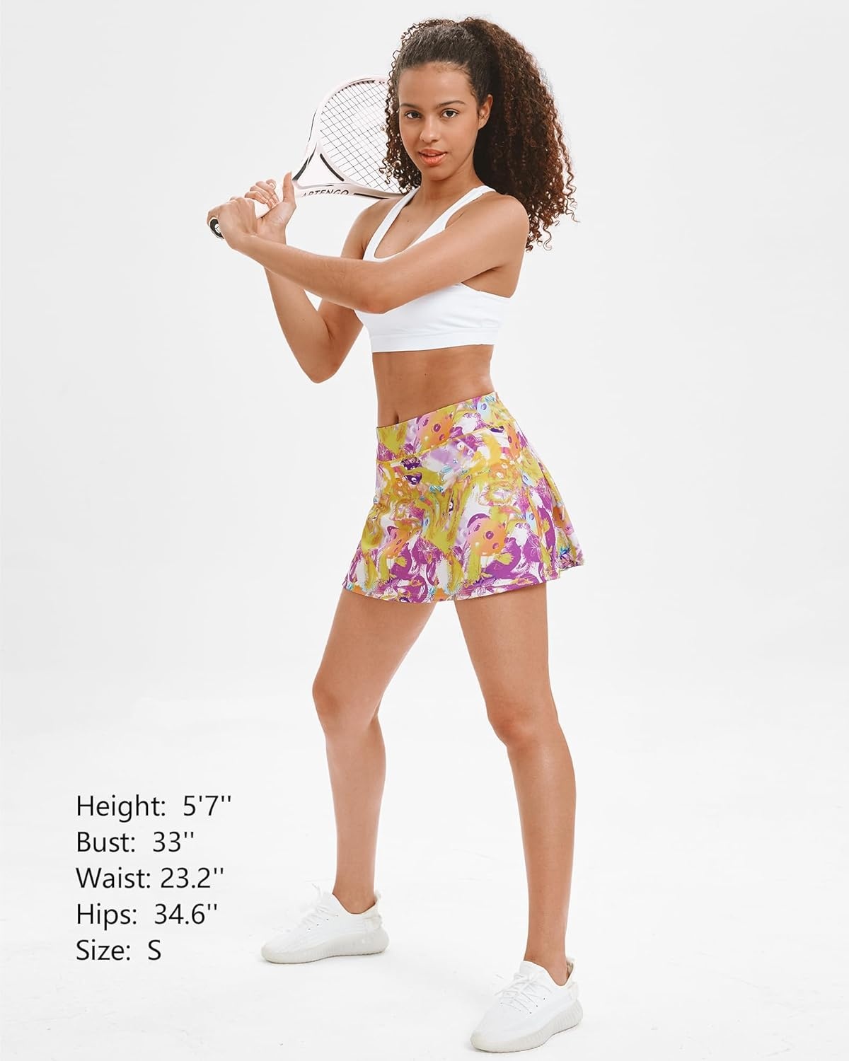 Stelle Women Tennis Skirt Golf Skorts Athletic High Waisted with Pockets Inner Shorts Sport Workout Pleated Pickleball(Pastel Pickle)