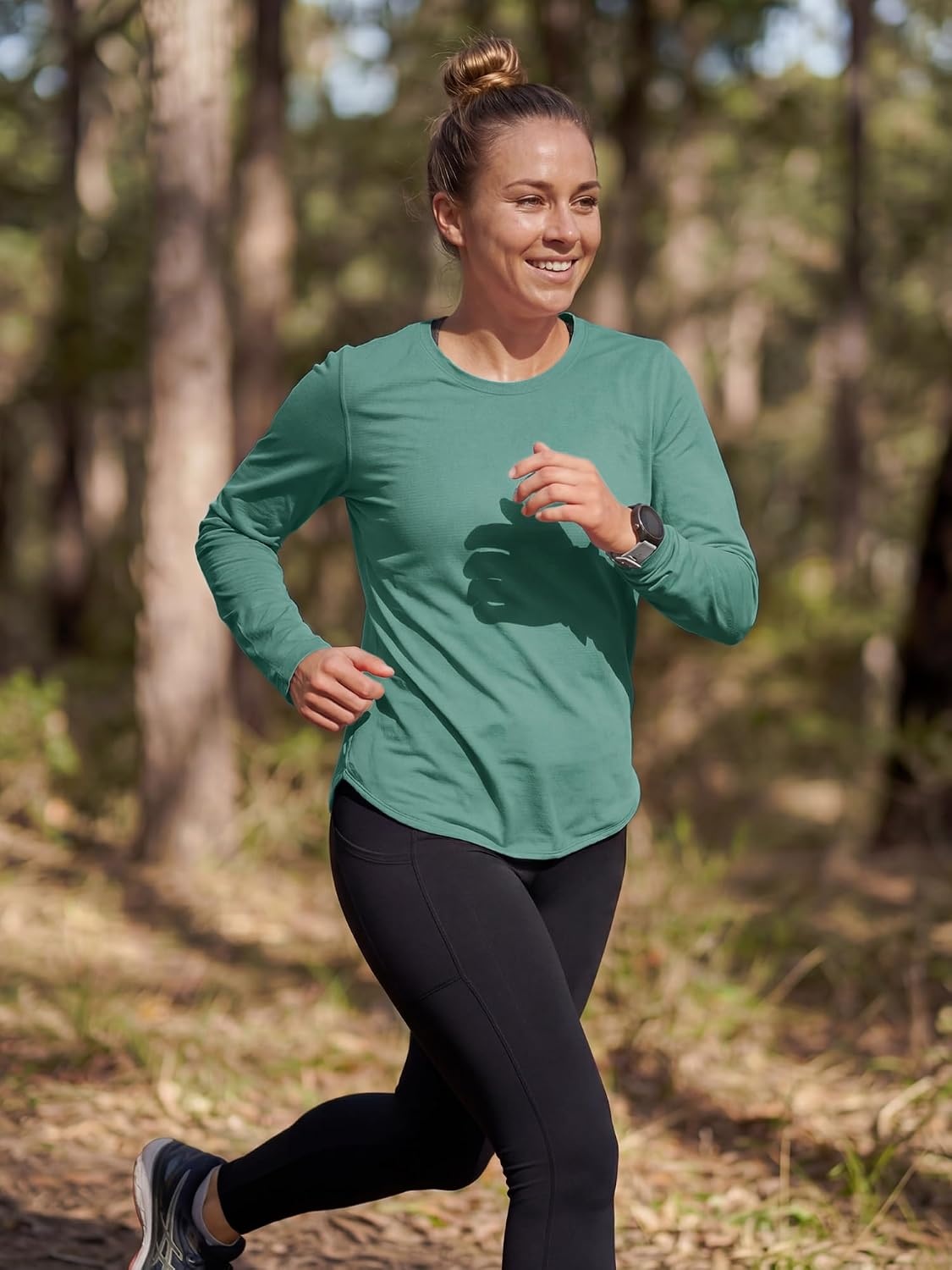 Stelle Women’s Long Sleeve Sun Shirts Quick Dry Workout Top | UPF 50+ Sun Protection, Long Sleeve Shirt, Quick Dry, Lightweight, Workout Top, Running Shirt, Athletic Wear(Sage Green)