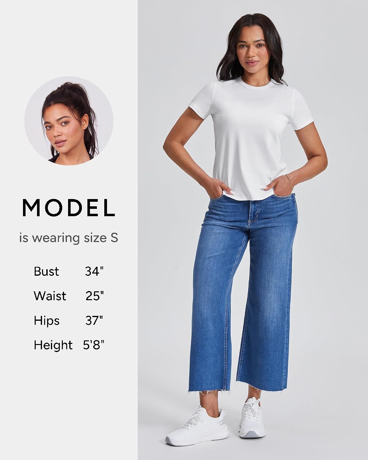 Stelle Women’s Cotton Crewneck T Shirt Short Sleeve Basic Tees Summer Tops(White)