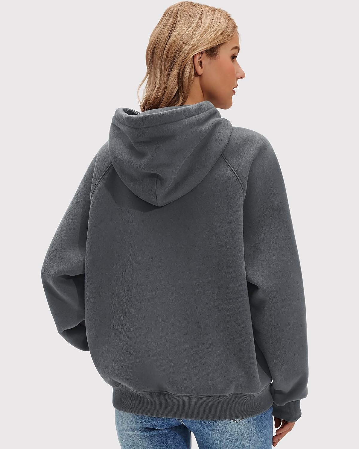 Stelle Women’s Oversized Fleece Hoodies Long Sleeve Casual Sweatshirt(Charcoal)