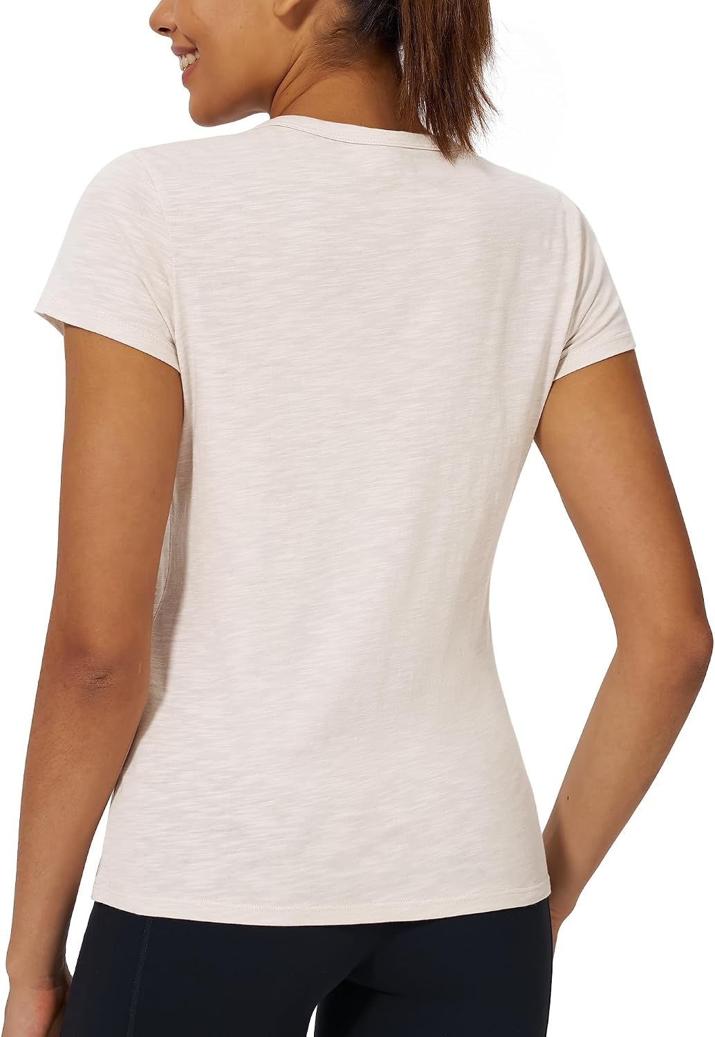 Stelle Womens Modal Soft Crewneck Short Sleeve T Shirts Summer Casual Basic Tops Tees(Oat Milk)