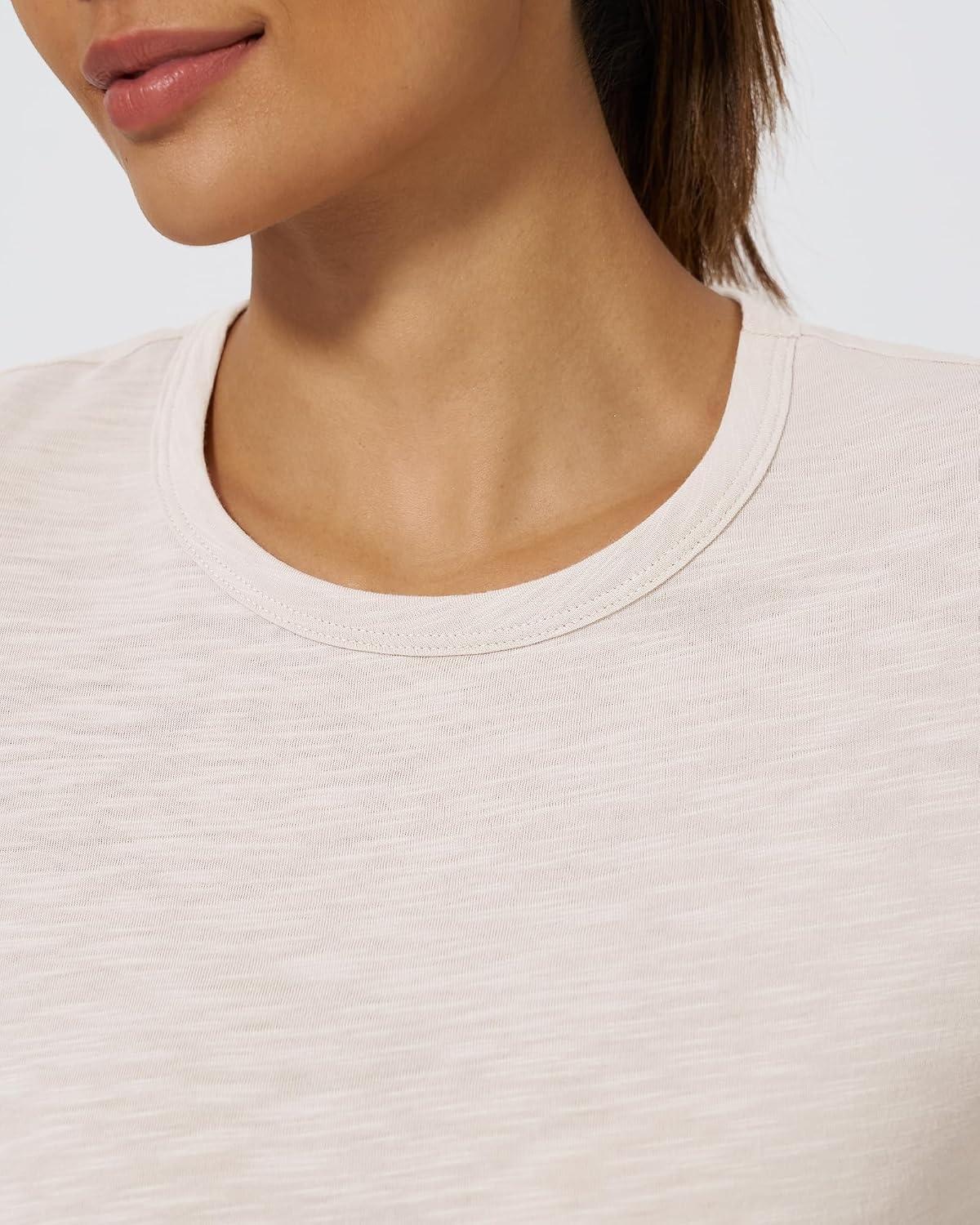 Stelle Womens Modal Soft Crewneck Short Sleeve T Shirts Summer Casual Basic Tops Tees(Oat Milk)