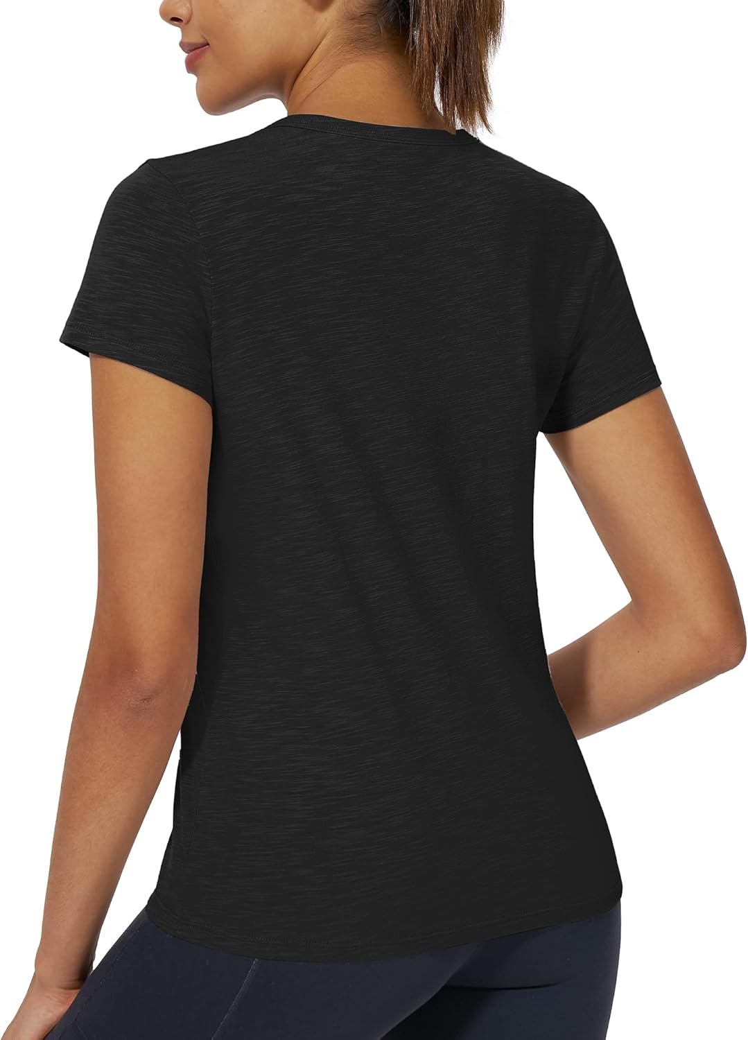 Stelle Womens Modal Soft Crewneck Short Sleeve T Shirts Summer Casual Basic Tops Tees(Black)