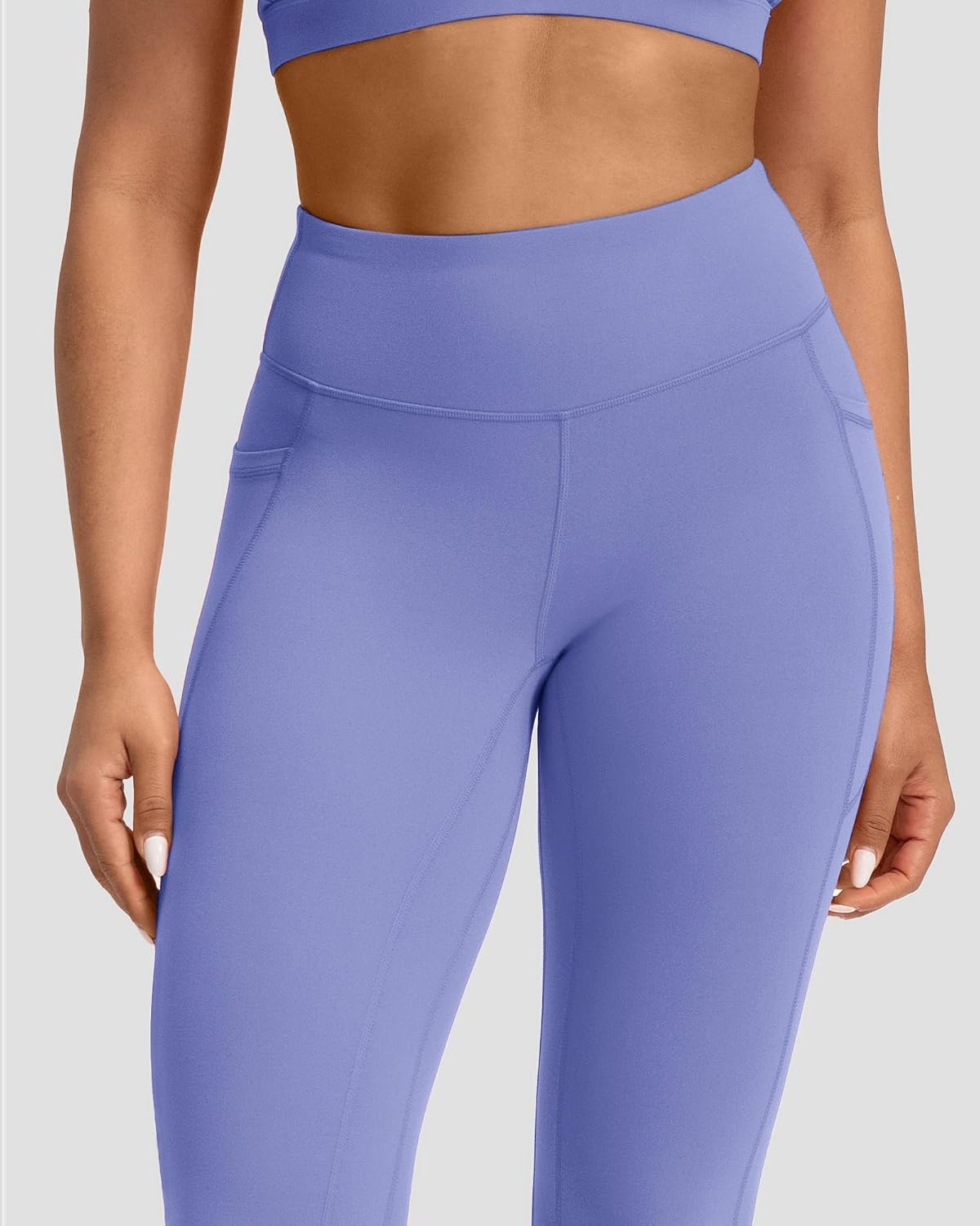 Stelle Leggings for Women with Pockets Workout Mid Waisted Yoga Pants | Flattering mid-waisted fit, Buttery soft, Four-way stretch, Breathable, 2 Side pockets, Fitness, Workout, Active performance(Periwinkle)