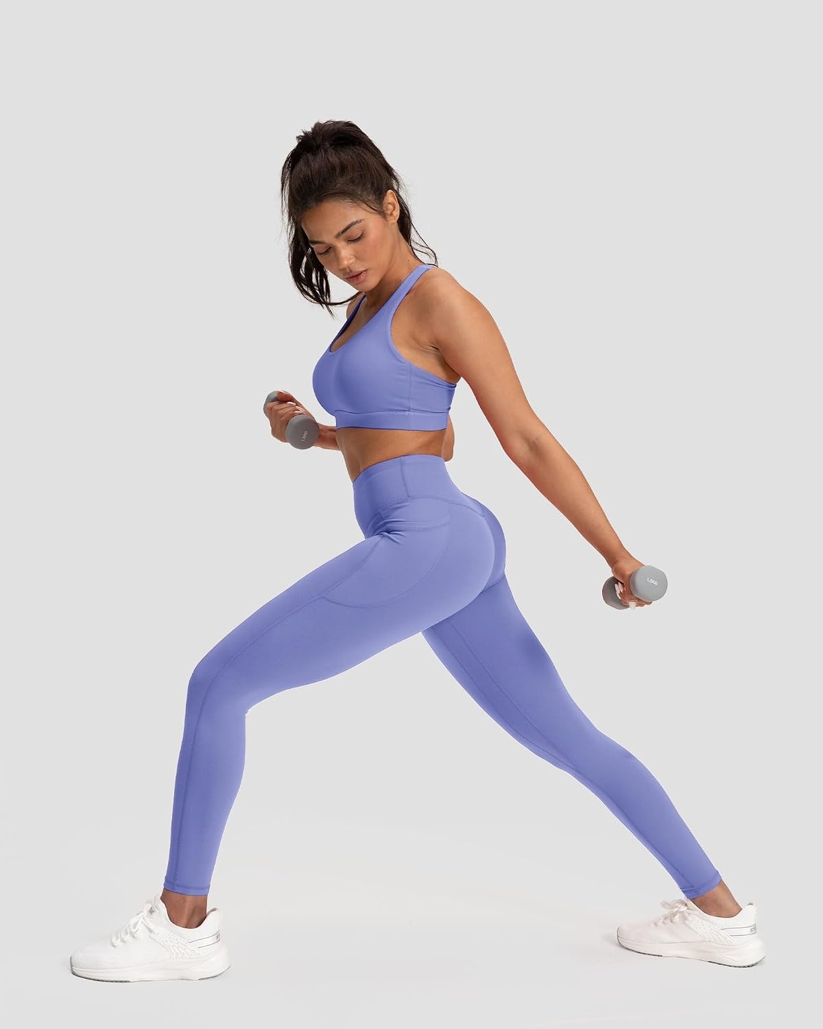 Stelle Leggings for Women with Pockets Workout Mid Waisted Yoga Pants | Flattering mid-waisted fit, Buttery soft, Four-way stretch, Breathable, 2 Side pockets, Fitness, Workout, Active performance(Periwinkle)