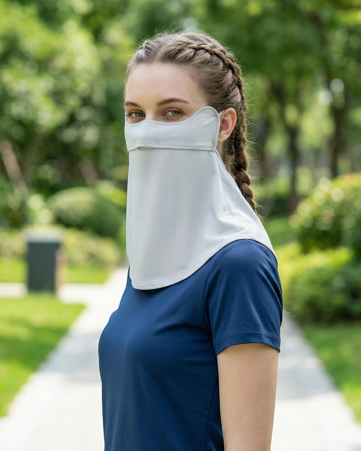 Stelle UV Protection Face Cover Breathable Cooling Neck Coverage Gaiter Scarf Summer Outdoor Activities(Light Grey)