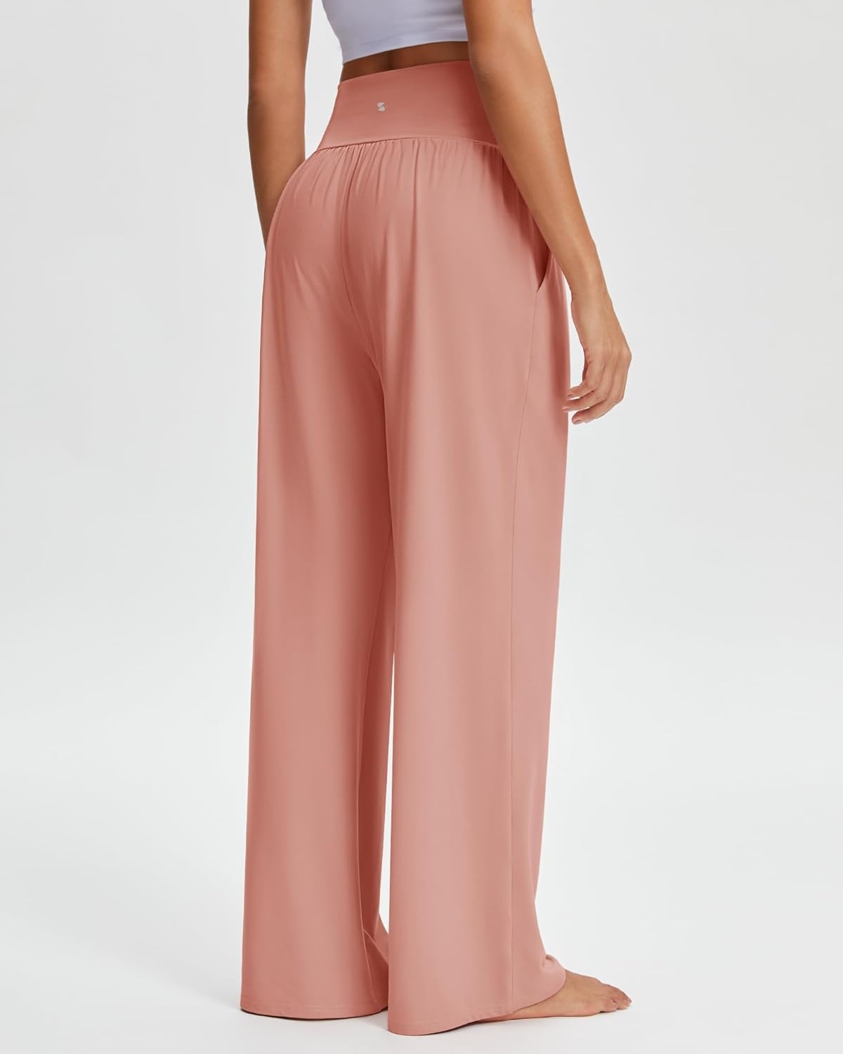 Stelle Wide Leg Yoga Pants for Women High Waisted Super Comfy Buttery Soft Lounge Pants with Pockets 26/28/30 Inseam(Dusty Pink)