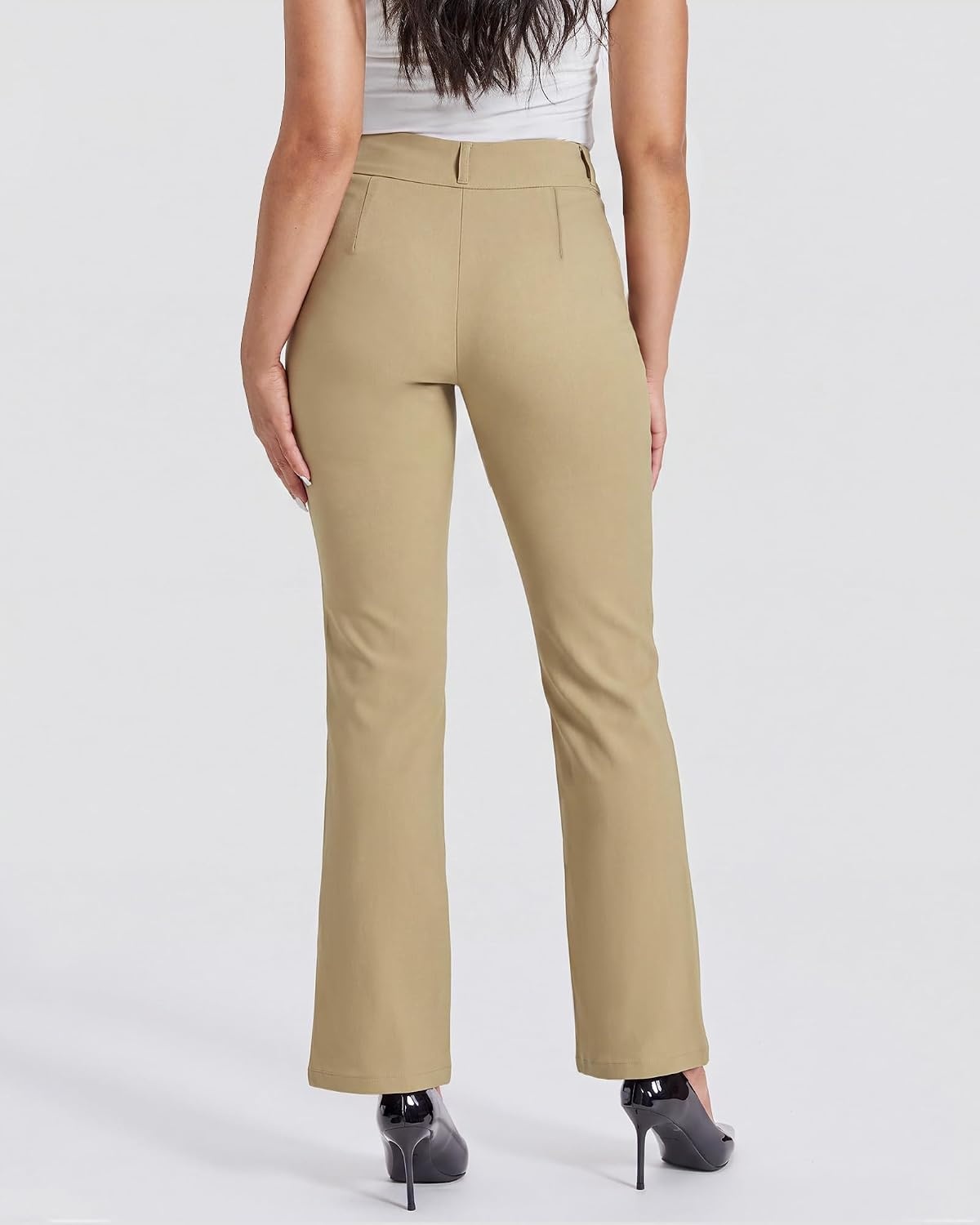 Stelle Women’s Bootcut Dress Pants Stretchy Pull On Work Business Slacks(Dune)