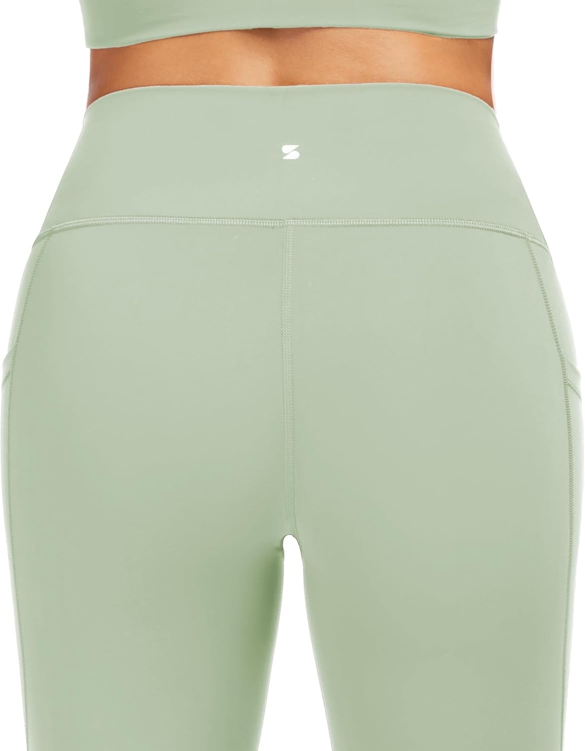 Stelle High Waisted Yoga Leggings with Pockets, Buttery Soft Workout Yoga Pants for Women Tummy Control Running Gym(Brushed Buttery Soft-mint Green)