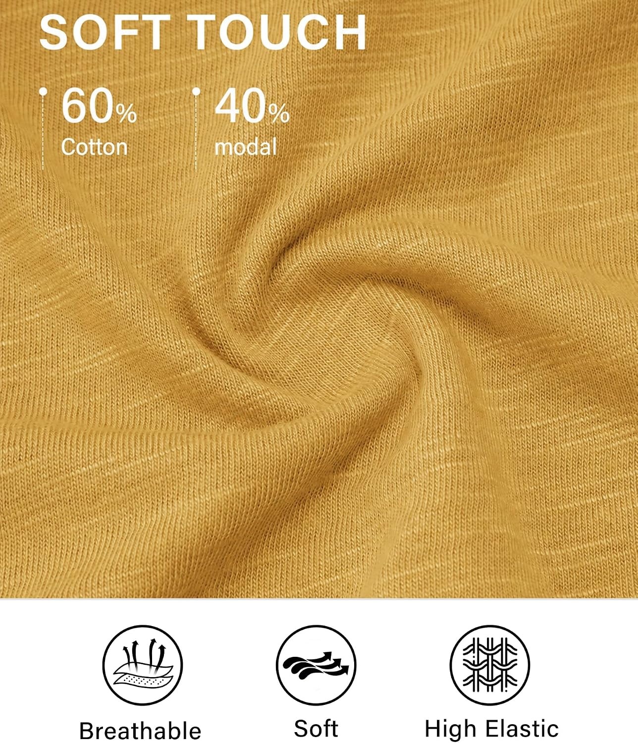 Stelle Womens Cotton T Shirts Comfort Soft Casual Everyday Modal Tops | Breathable fabric, Relaxed fit, Short sleeves, Layering essential, Lounge, Travel, Machine washable(Mustard)