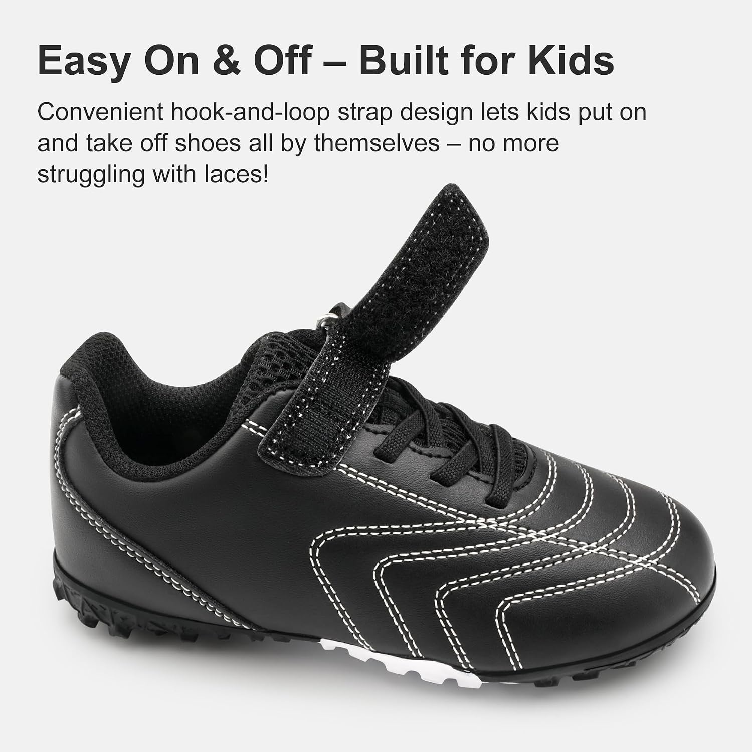 Stelle Baseball Cleats Girls Boys Soccer Shoes Futsal Multi-Sport(Black)