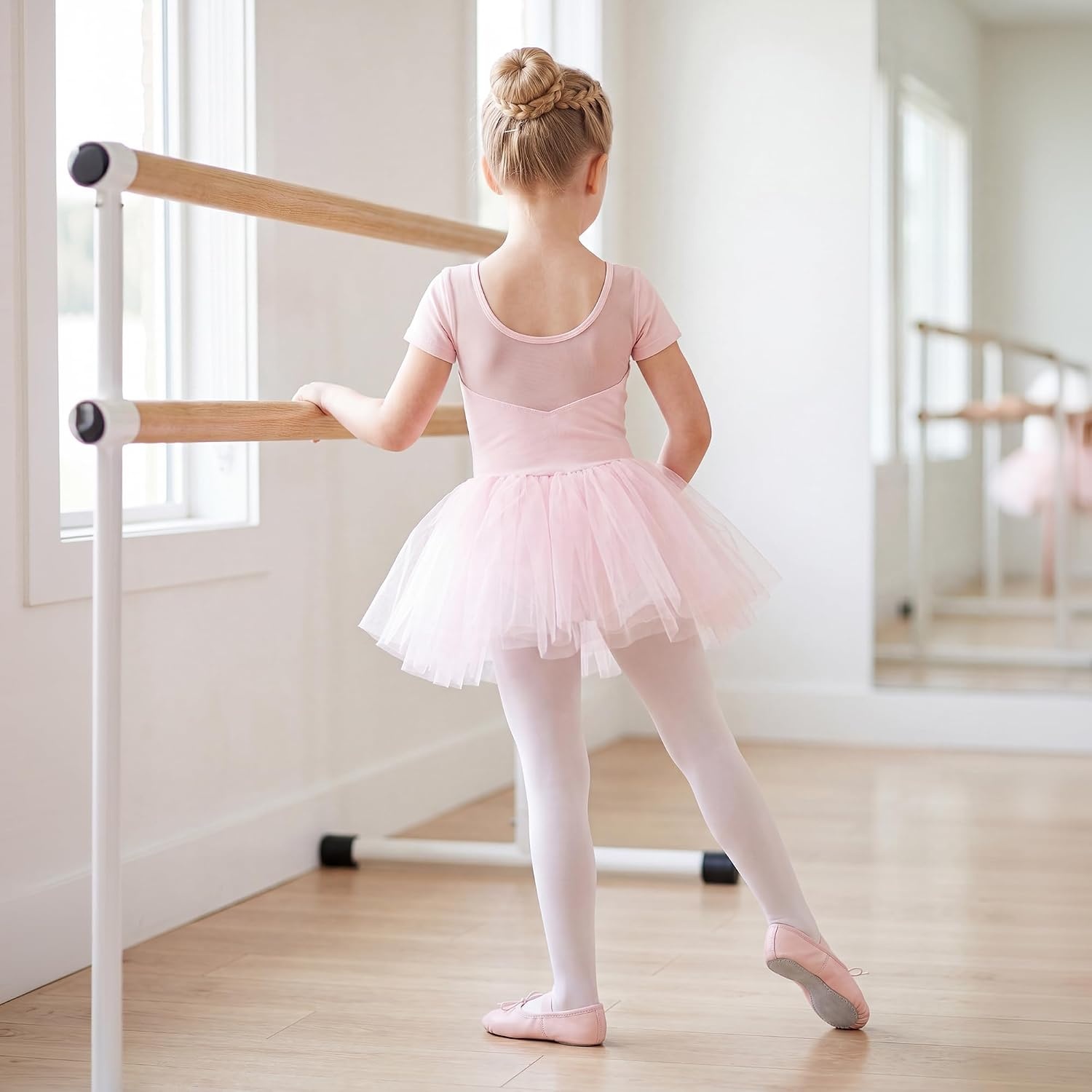 Stelle Toddler Ballet Shoes PU Leather Upper Drawstring | Ballerina Dance Slippers, Soft Lining, Full Sole Support, Elastic Straps, Flexible Movement, Ballet Training, Recitals(Ballet Pink)
