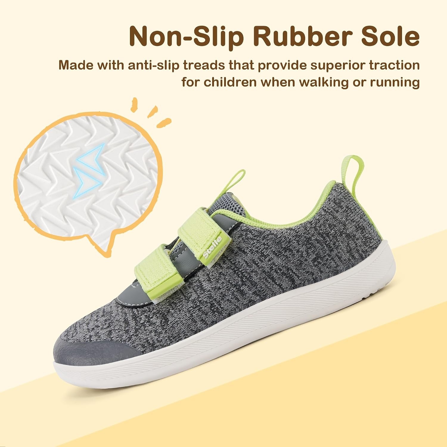 Stelle Toddler Girls Wide Toe Box Shoes | Kids Barefoot Sneakers Boys Zero Drop Minimalist Breathable Lightweight Non Slip Walking Running Shoes(Grey)