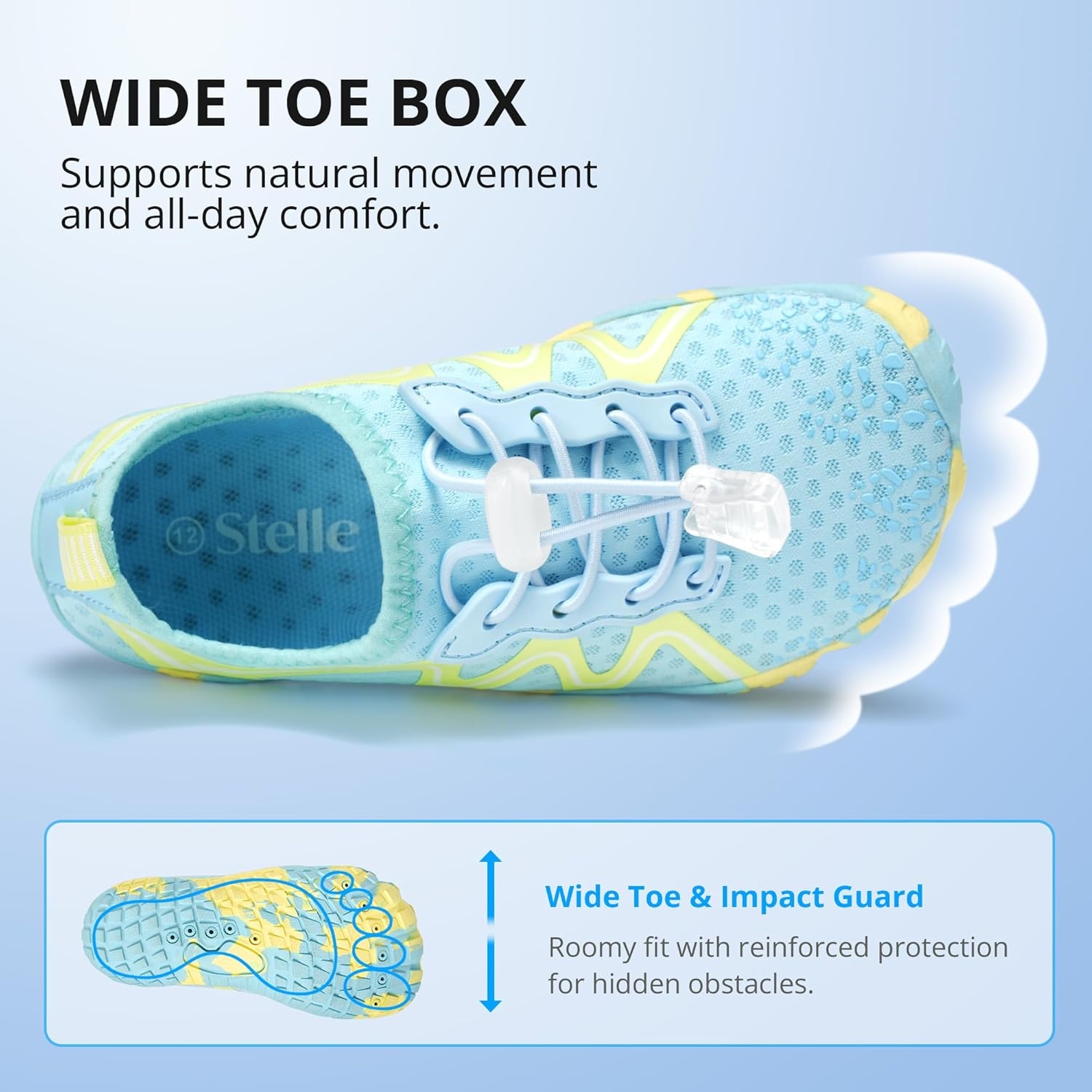 Stelle Water Shoes for Kids Girls Boys Swim Beach Hiking Barefoots Shoes for Toddler/Little/Big Kids(Seafoam Pop)