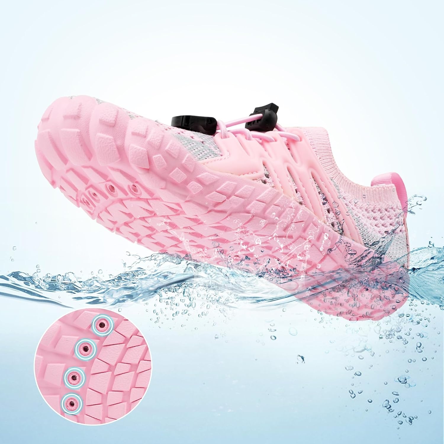 Stelle Water Shoes for Kids Adjustable Laces(Pink)